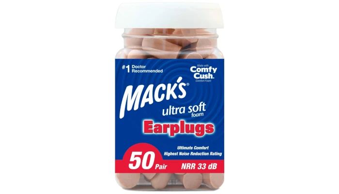 Mack's Tampões de ouvido de espuma ultramacia, 50 pares – NRR mais alto de 33 dB, protetores auriculares confortáveis para dormir, ronco, viagem, shows