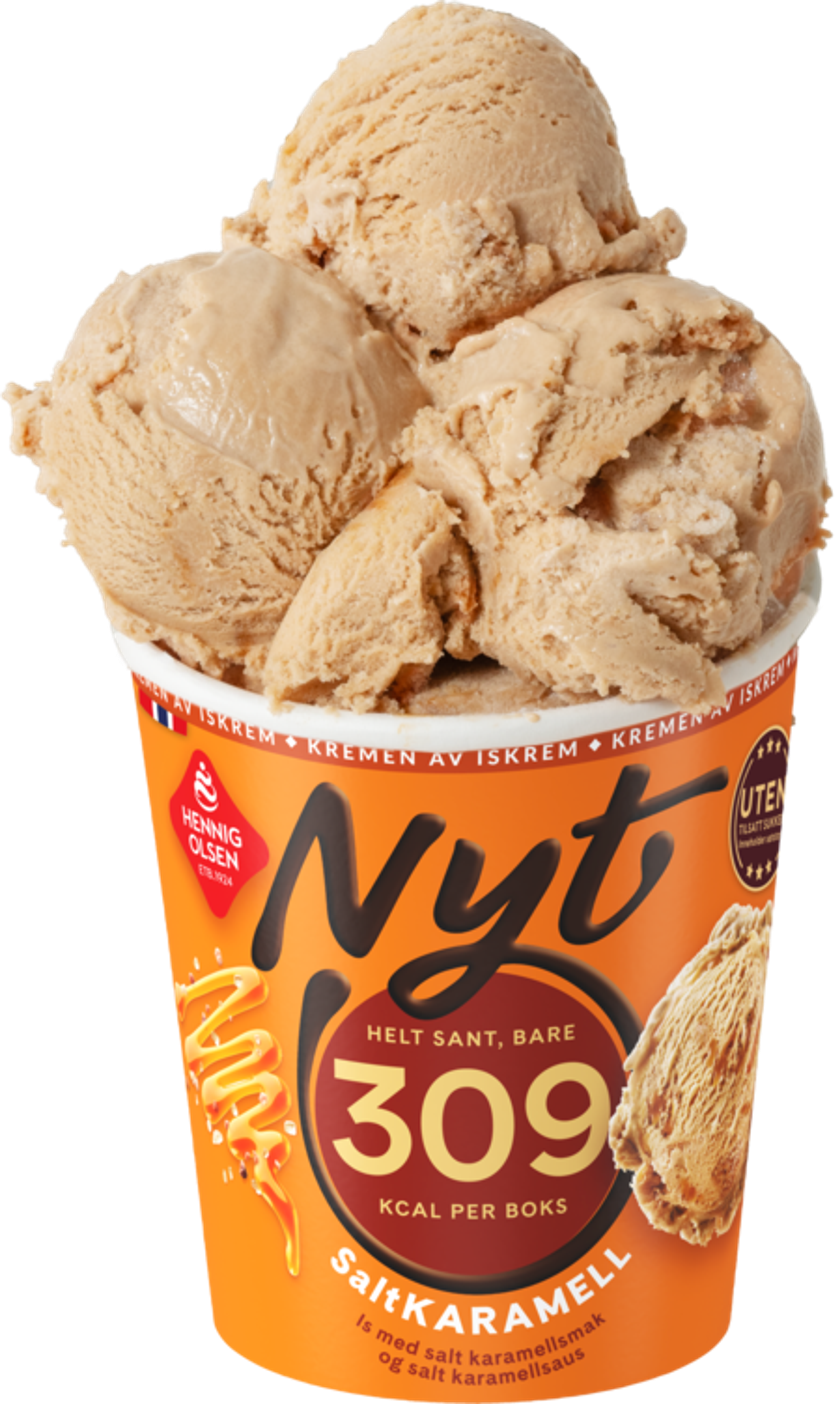 Nyt Saltkaramell 500ml uten Tilsatt Sukker - 1X