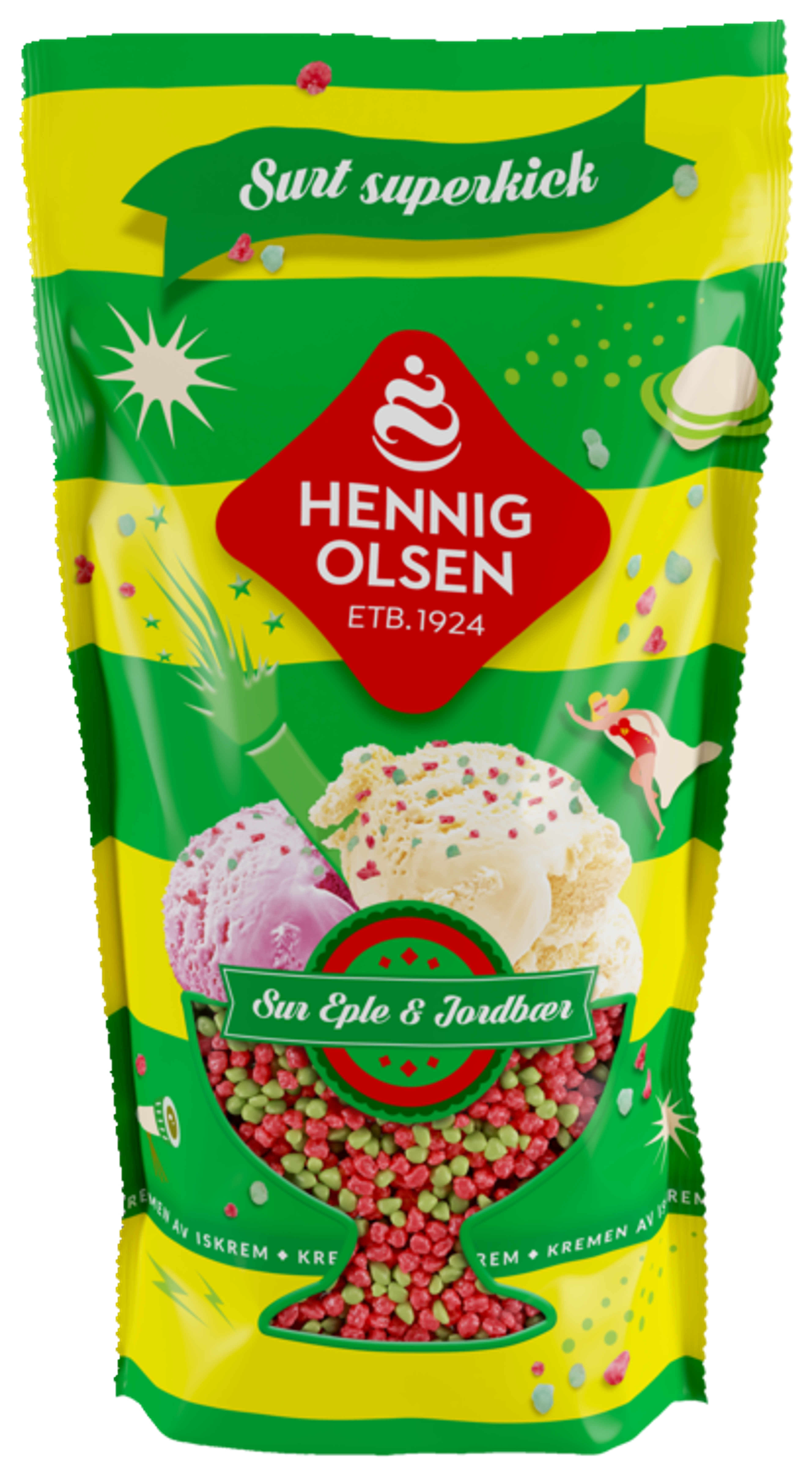 Sur Eple & Jordbær Strøssel 100g - 1C