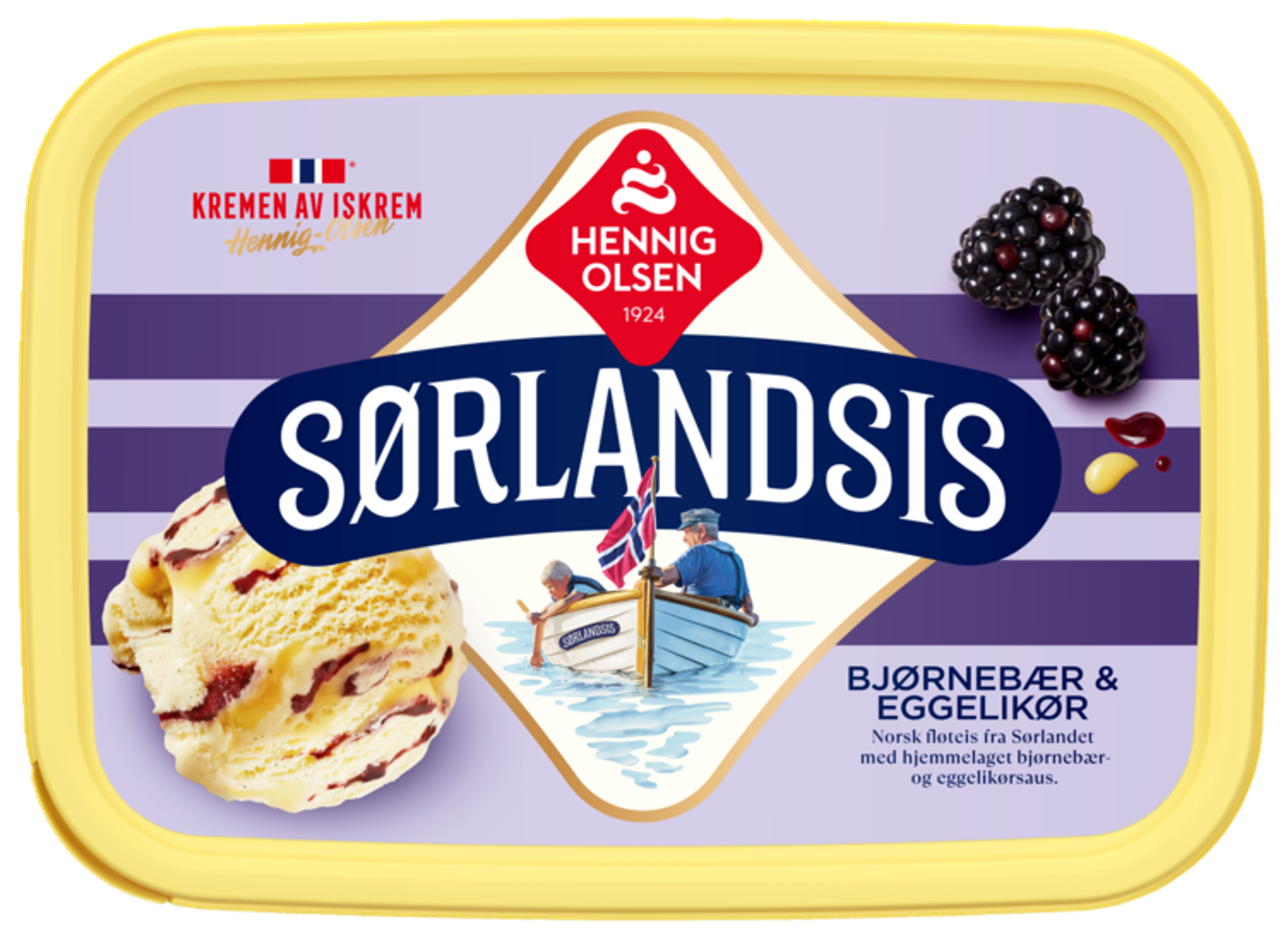 Sørlandsis Bjørnebær Eggelikør 1l Fløteis - 1N