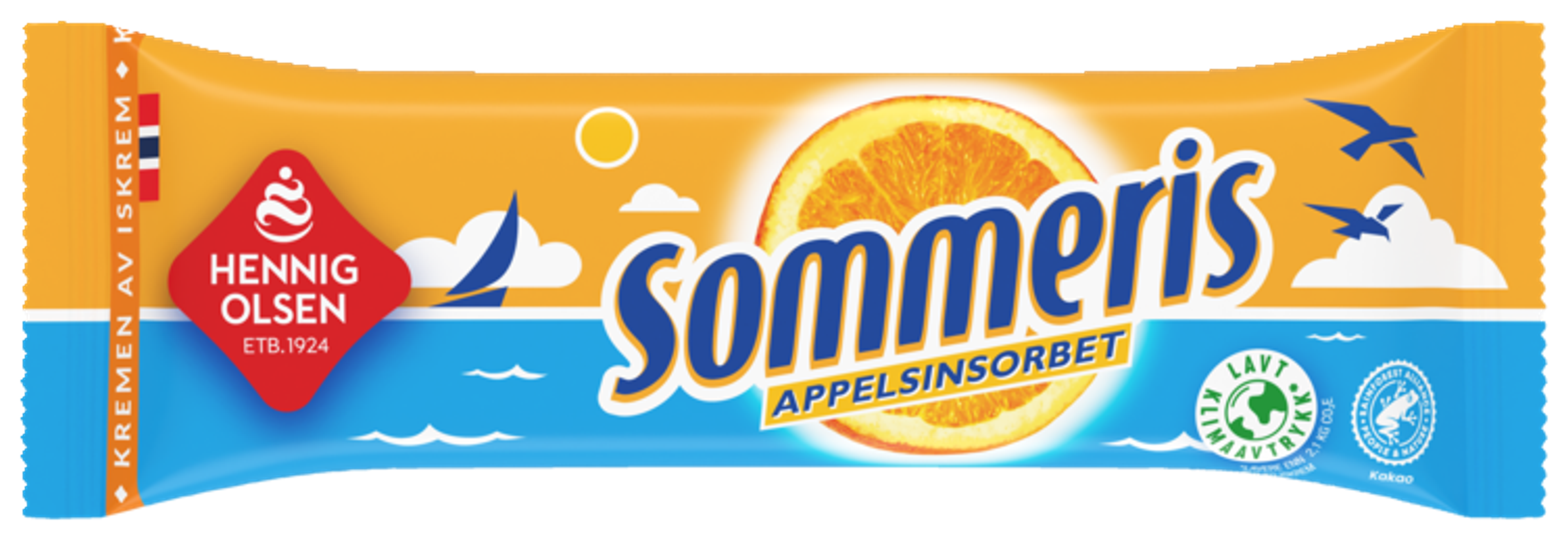 Sommeris Appelsin Sorbet med Sjokoladeovertrekk 90ml - 1N