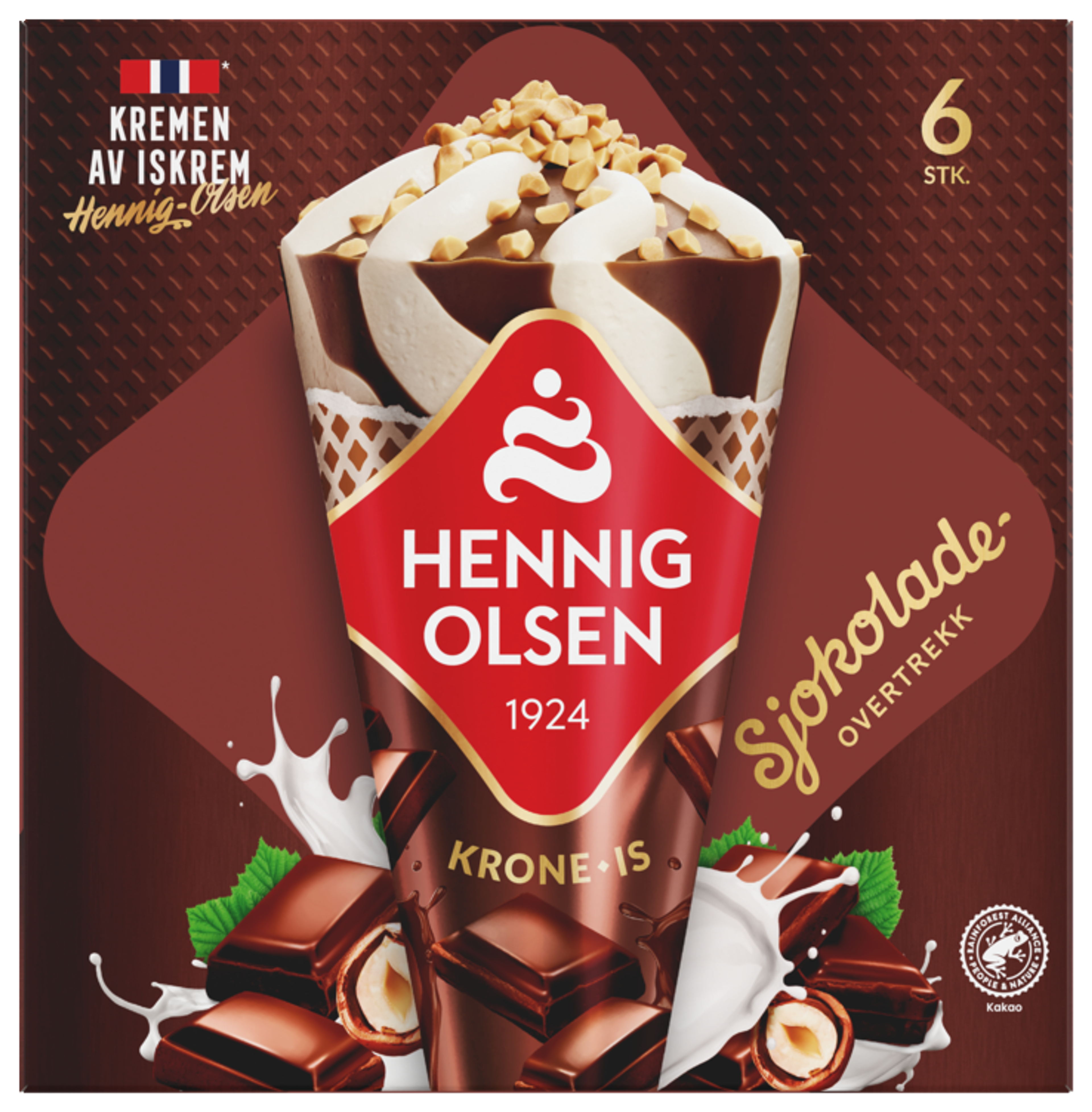 Krone-is Sjokolade 6stk Multipack - 1N