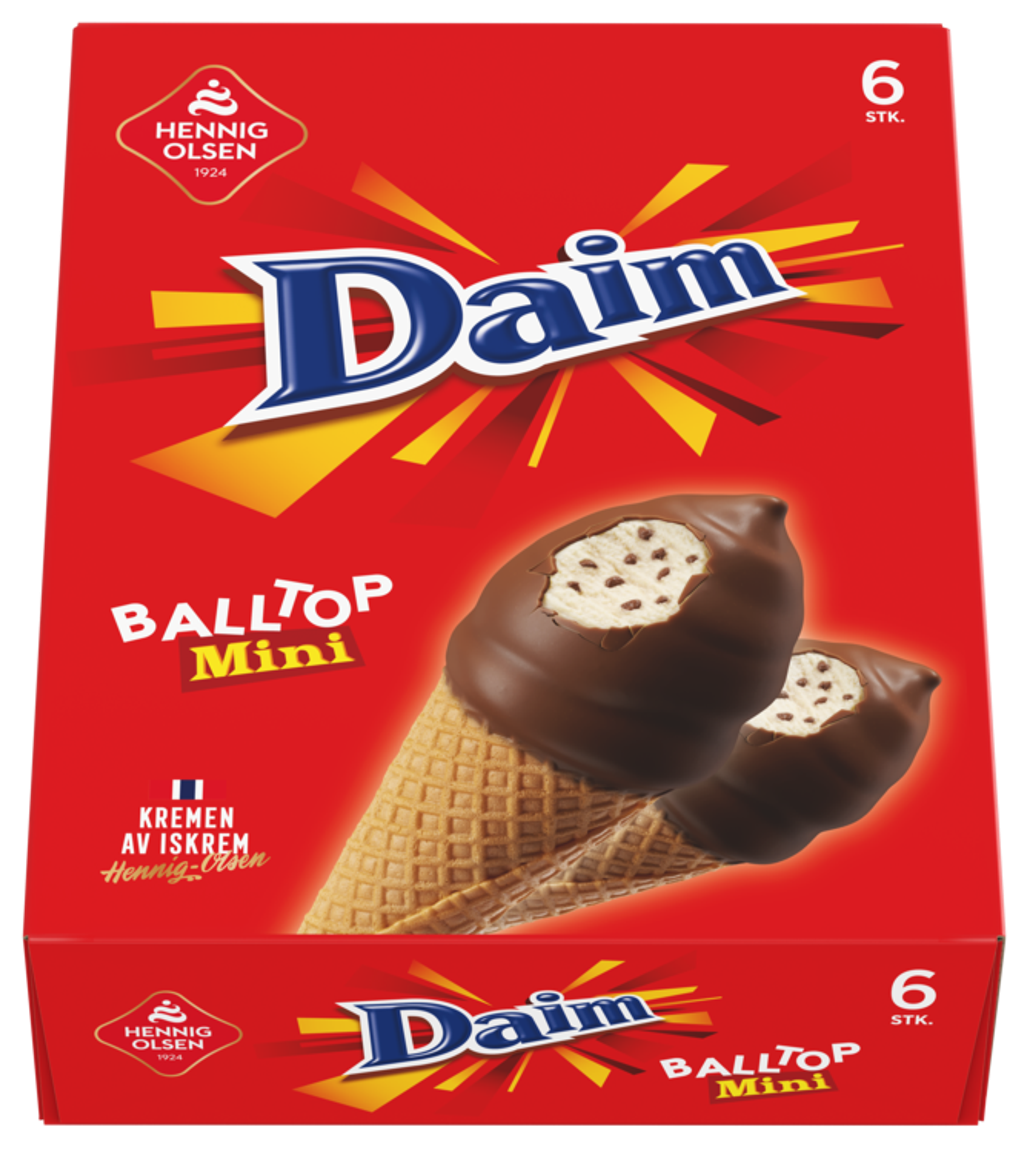 Daim Balltop Mini 6 Stk, Fløteis