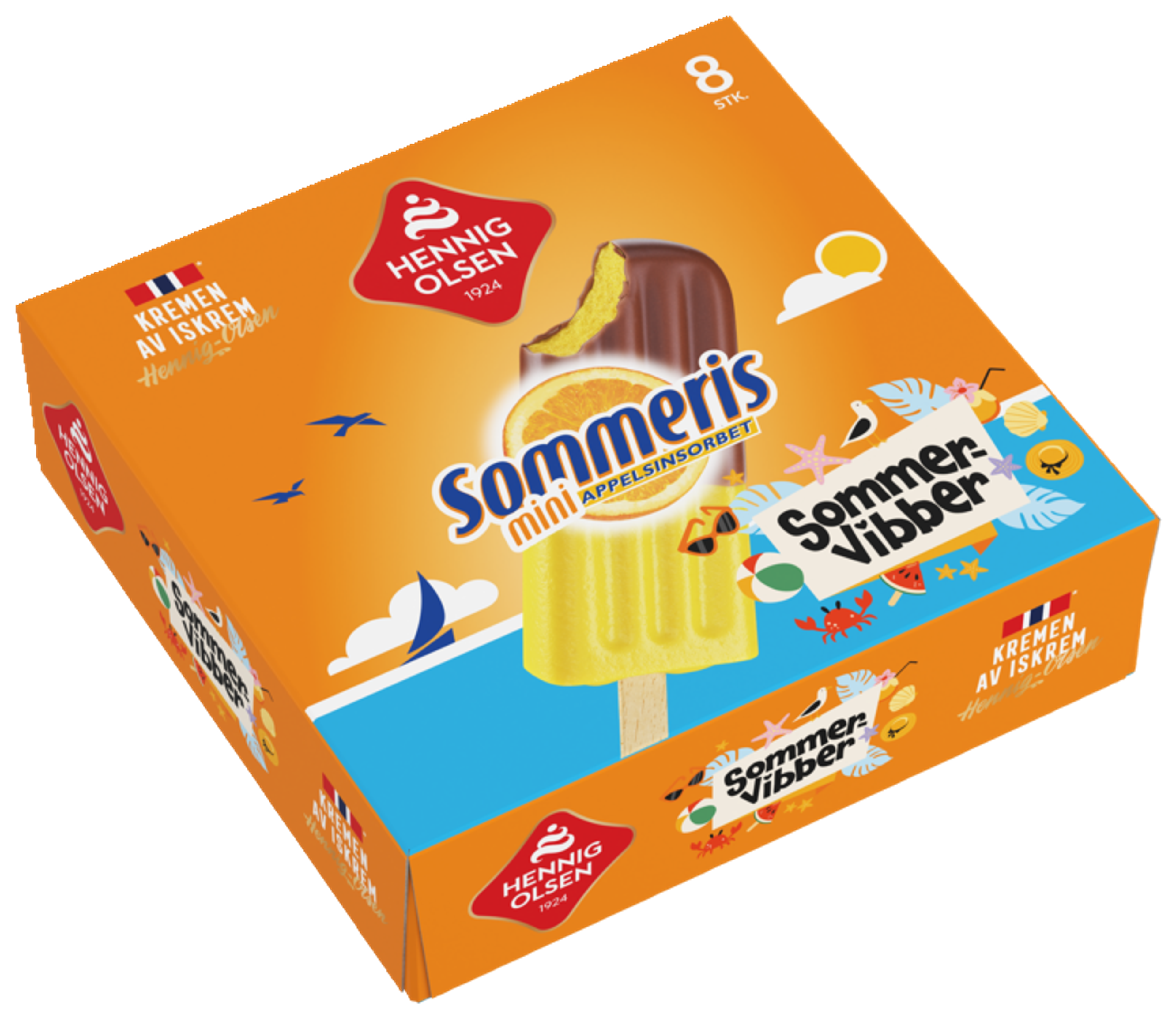 Sommeris 8pk Sommervibber Appelsinsorbet - 1L