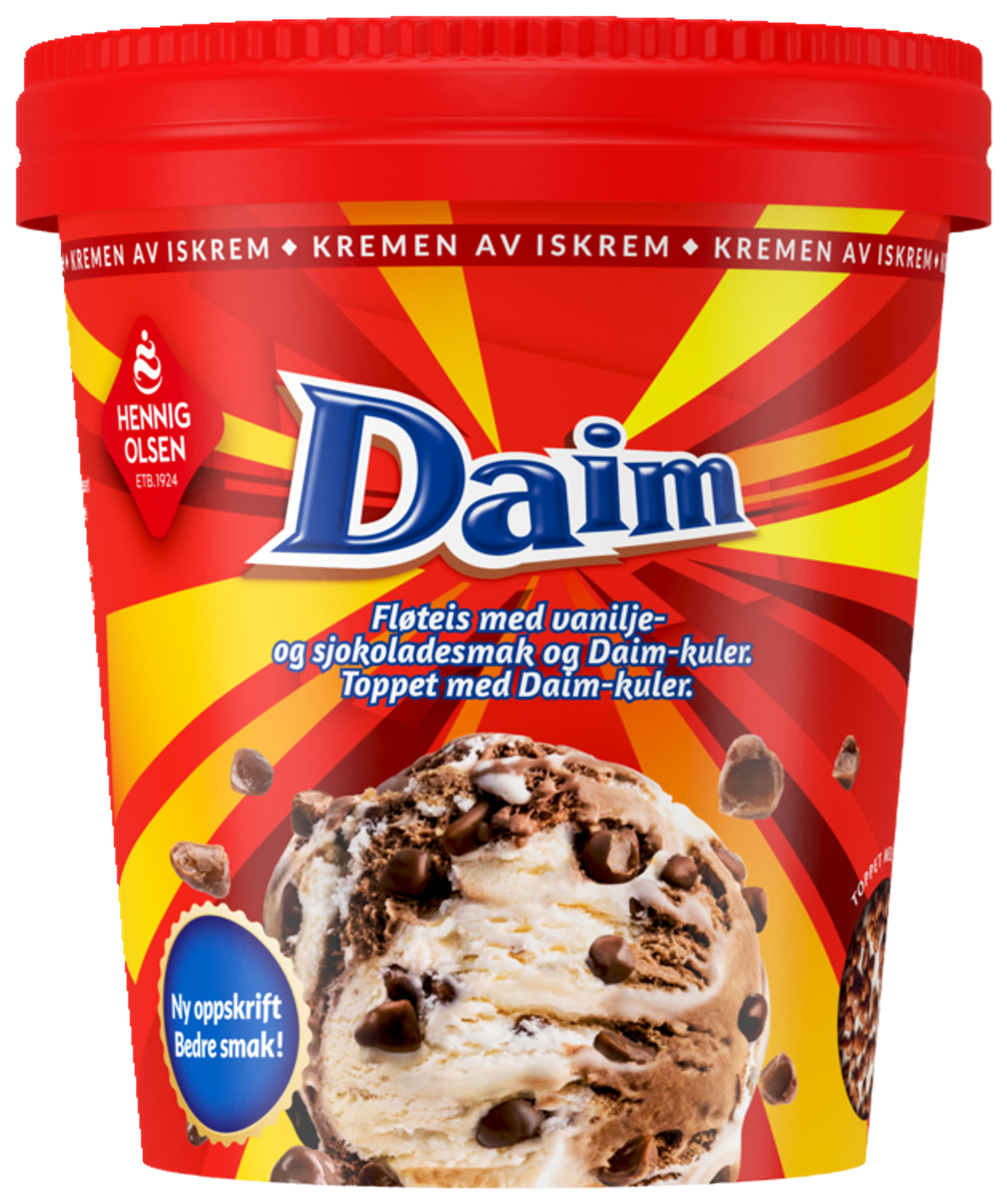 Daim Fløteis med Vaniljesmak og Sjokoladesmak med Daim Kuler i Beger 450ml - 1N