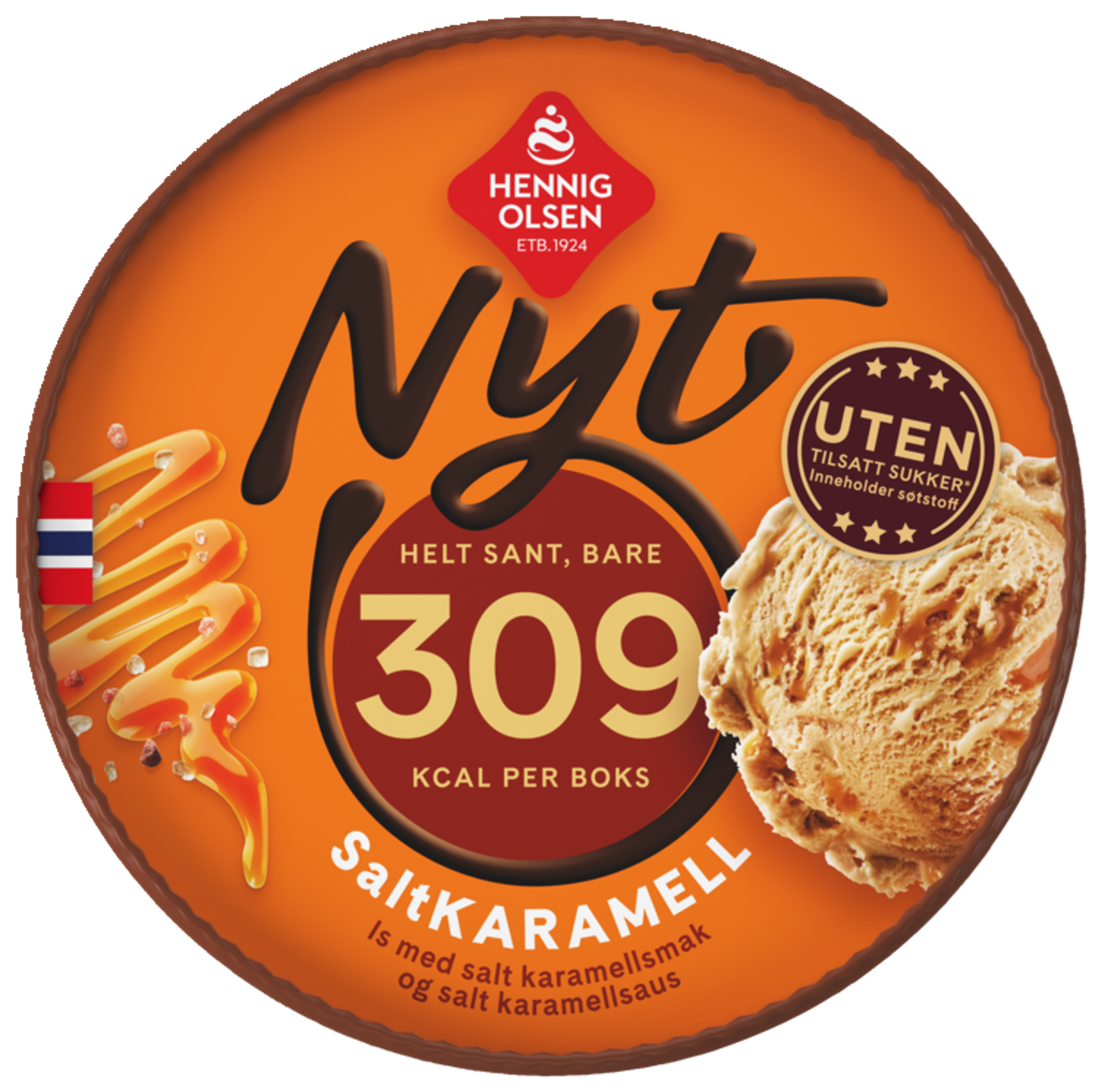 Nyt Saltkaramell 500ml uten Tilsatt Sukker - 3N