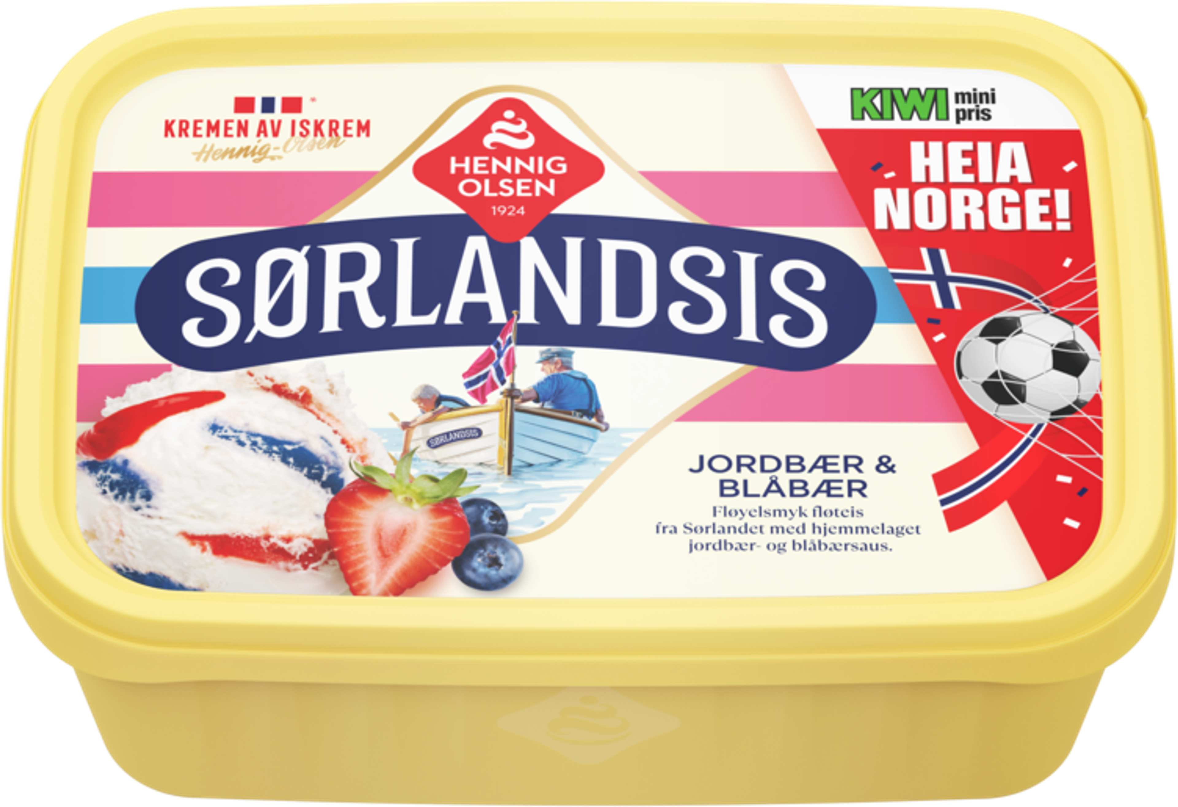 Sørlandsis Jordbær & Blåbær Fløteis, 1l - 1C