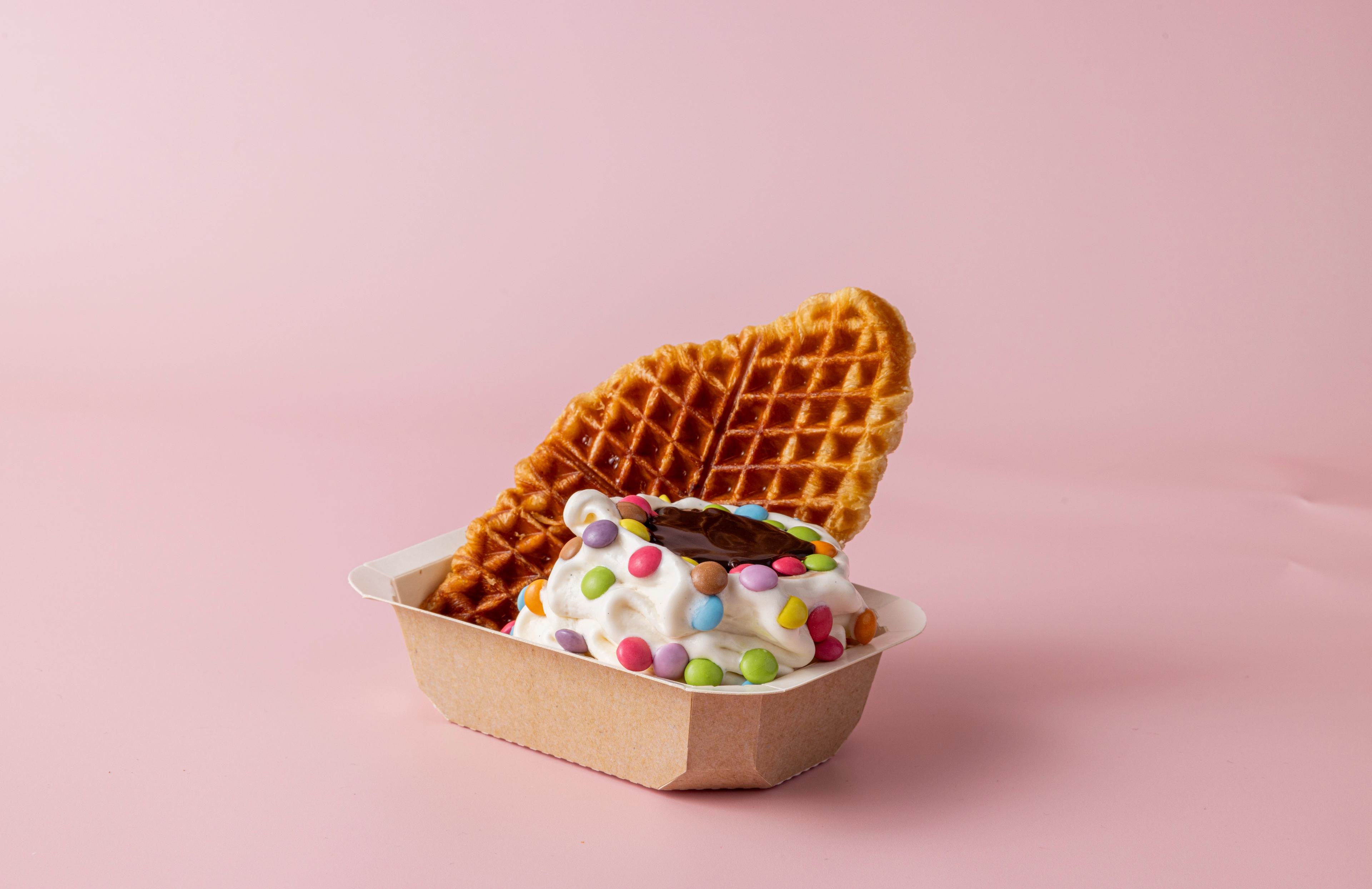 Croffle med Softisvulkan