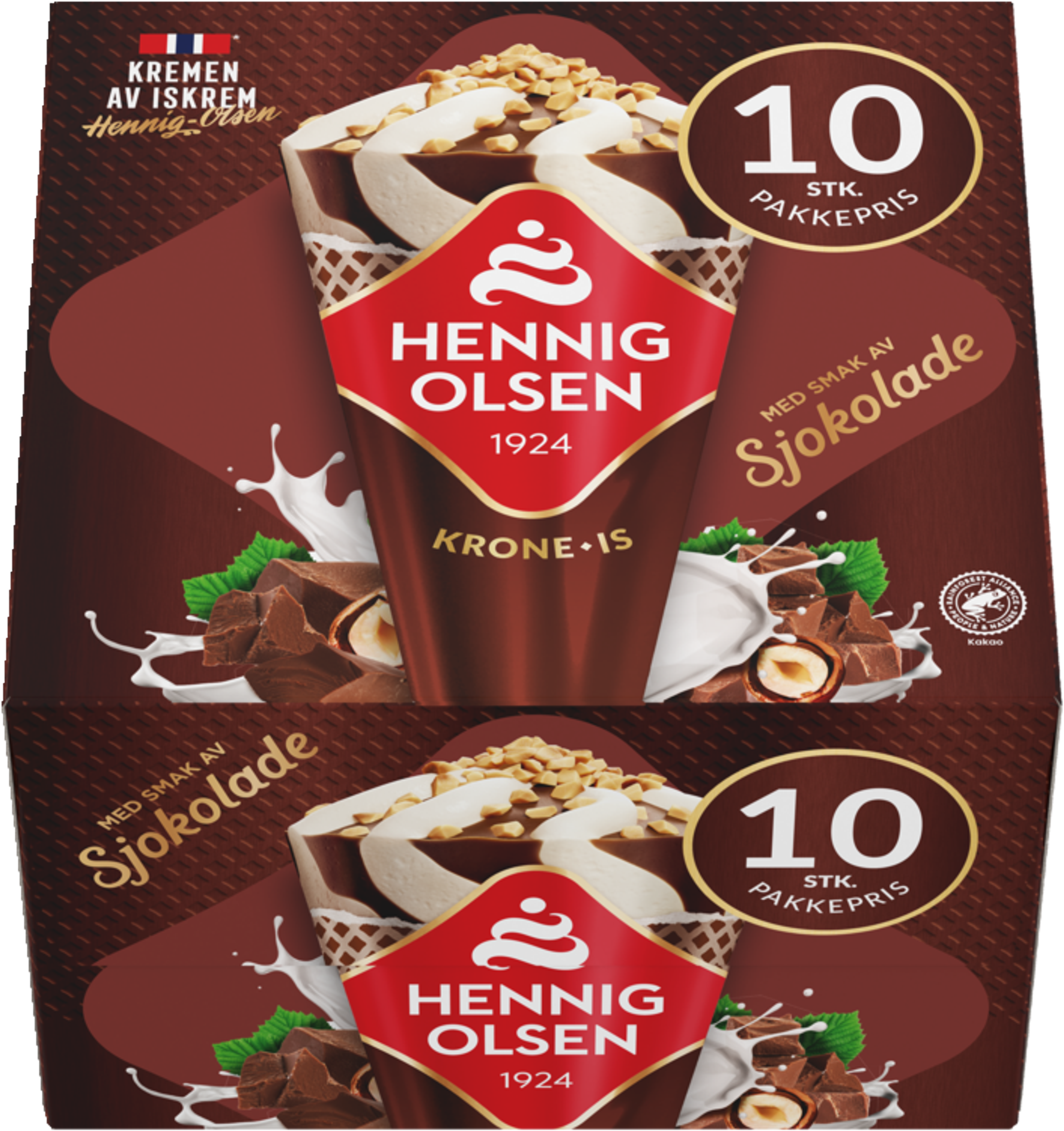 Krone-is Sjokoladesmak 10stk Fløteis - 1C
