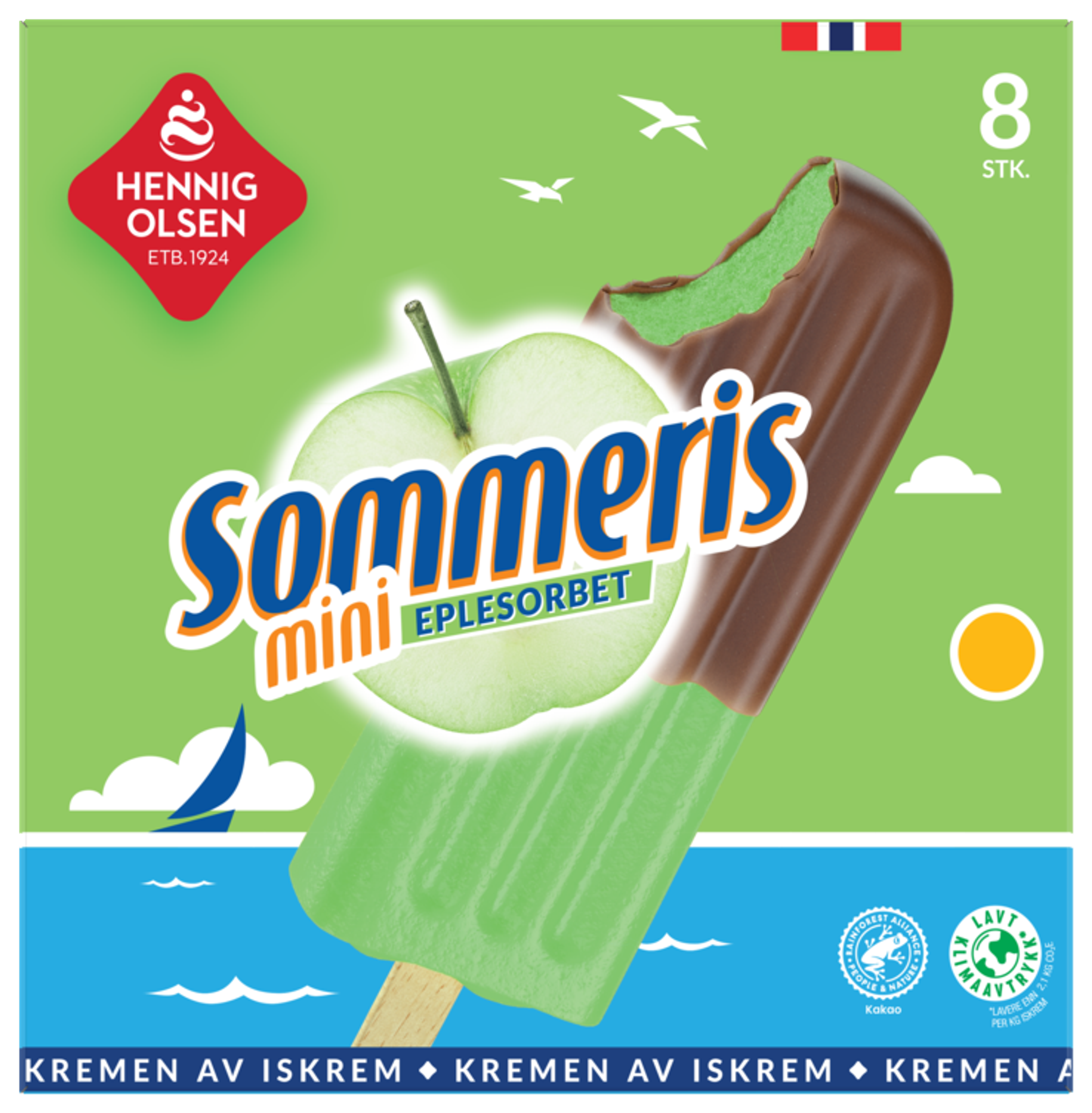 Sommeris 8stk Eplesorbet med Sjokoladeovertrekk - 1N