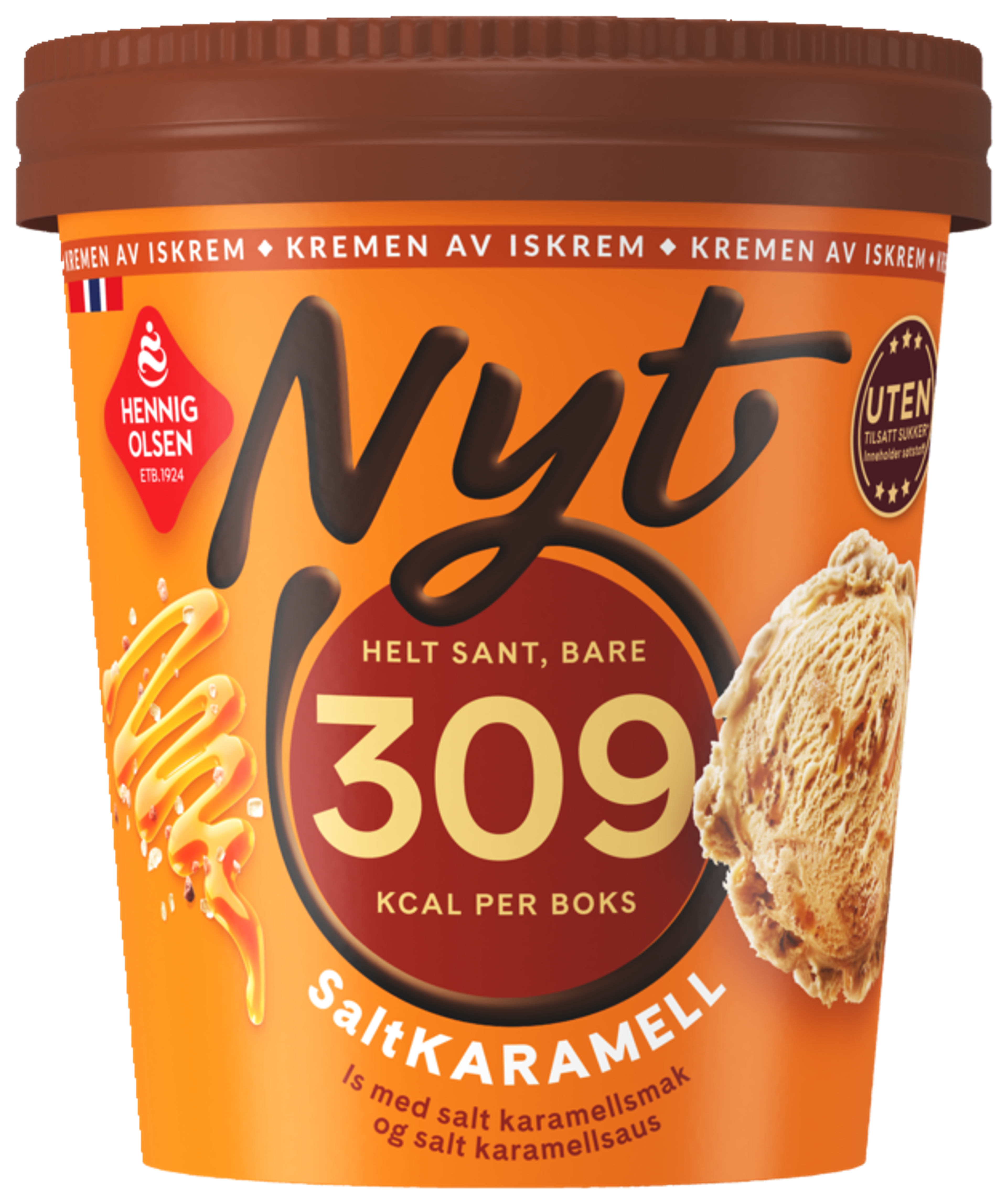 Nyt Saltkaramell 500ml uten Tilsatt Sukker - 1N