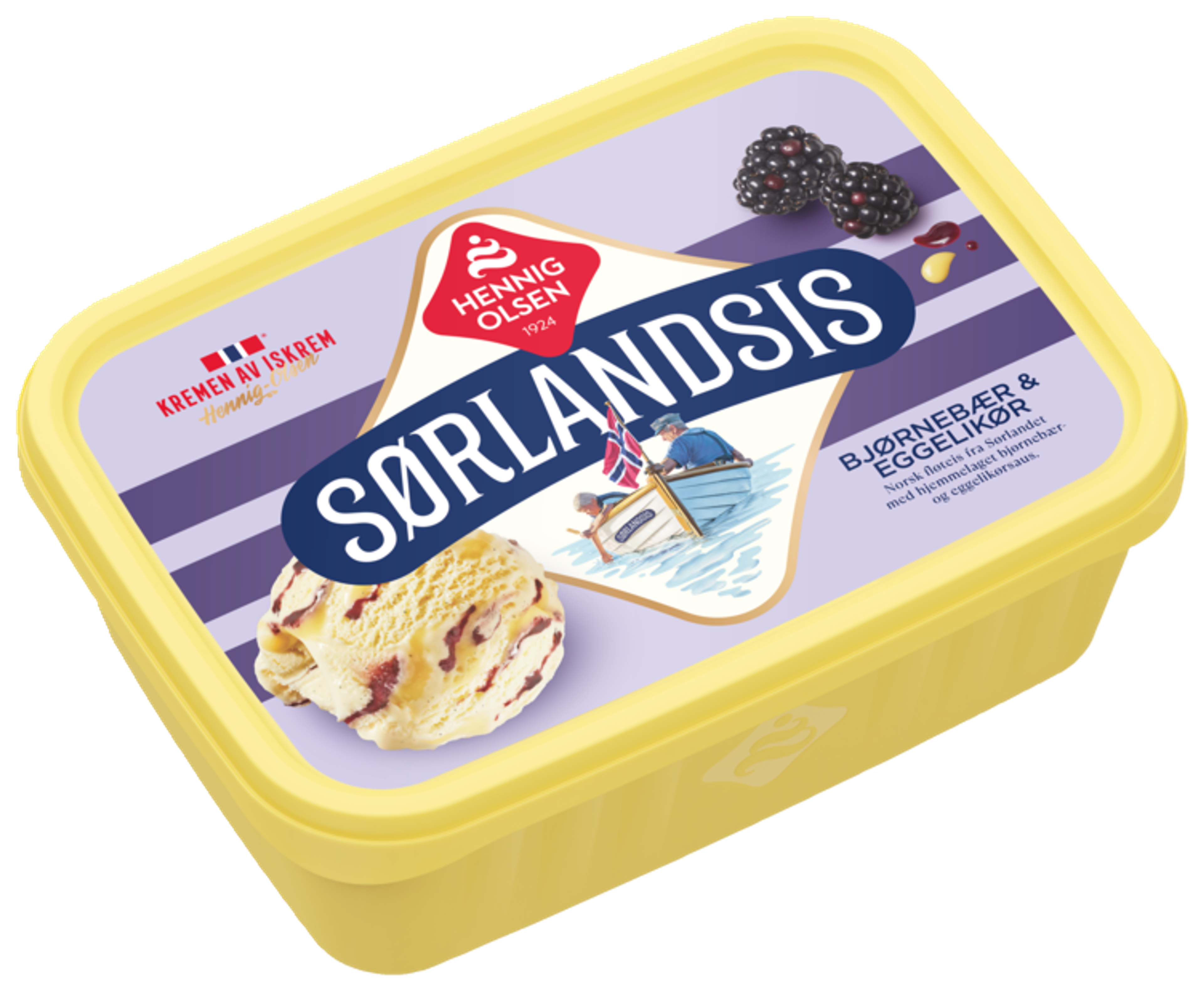 Sørlandsis Bjørnebær Eggelikør 1l Fløteis - 1L