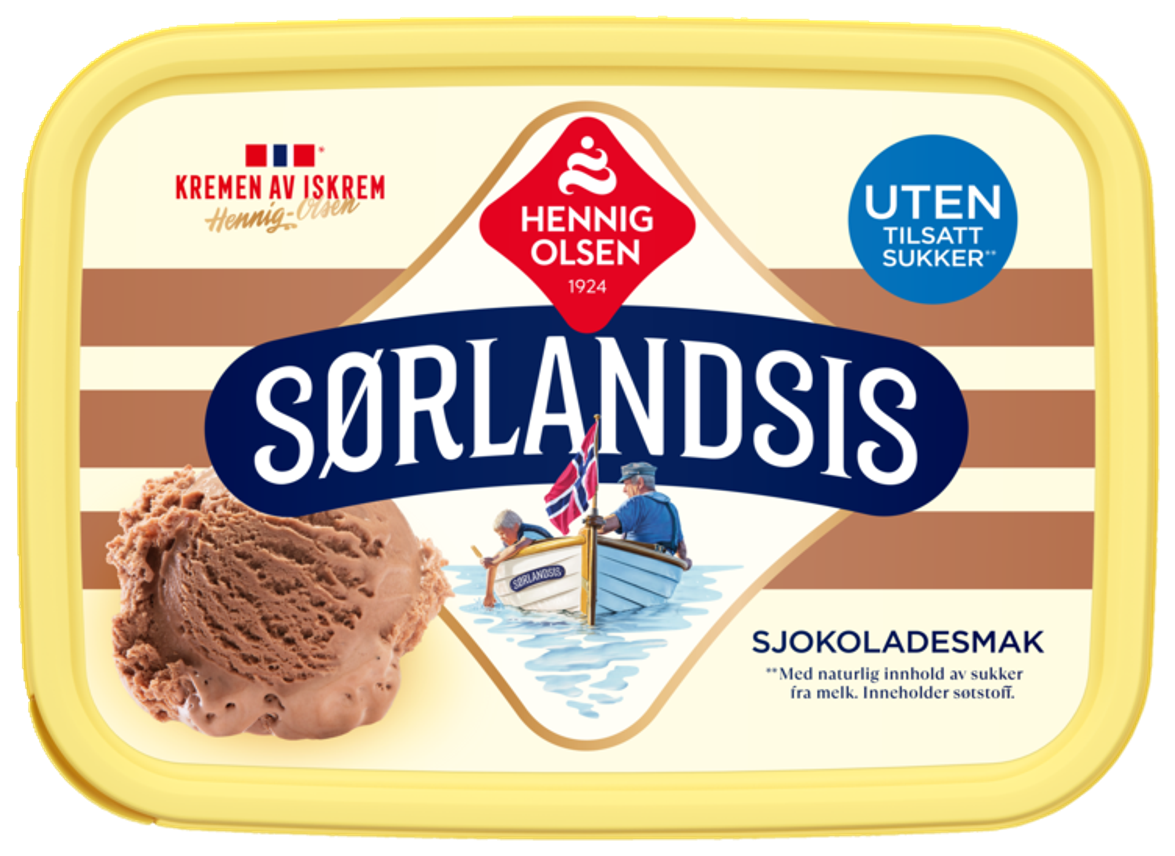 Sørlandsis Sjokoladesmak uten Tilsatt Sukker 1,2l - 1N