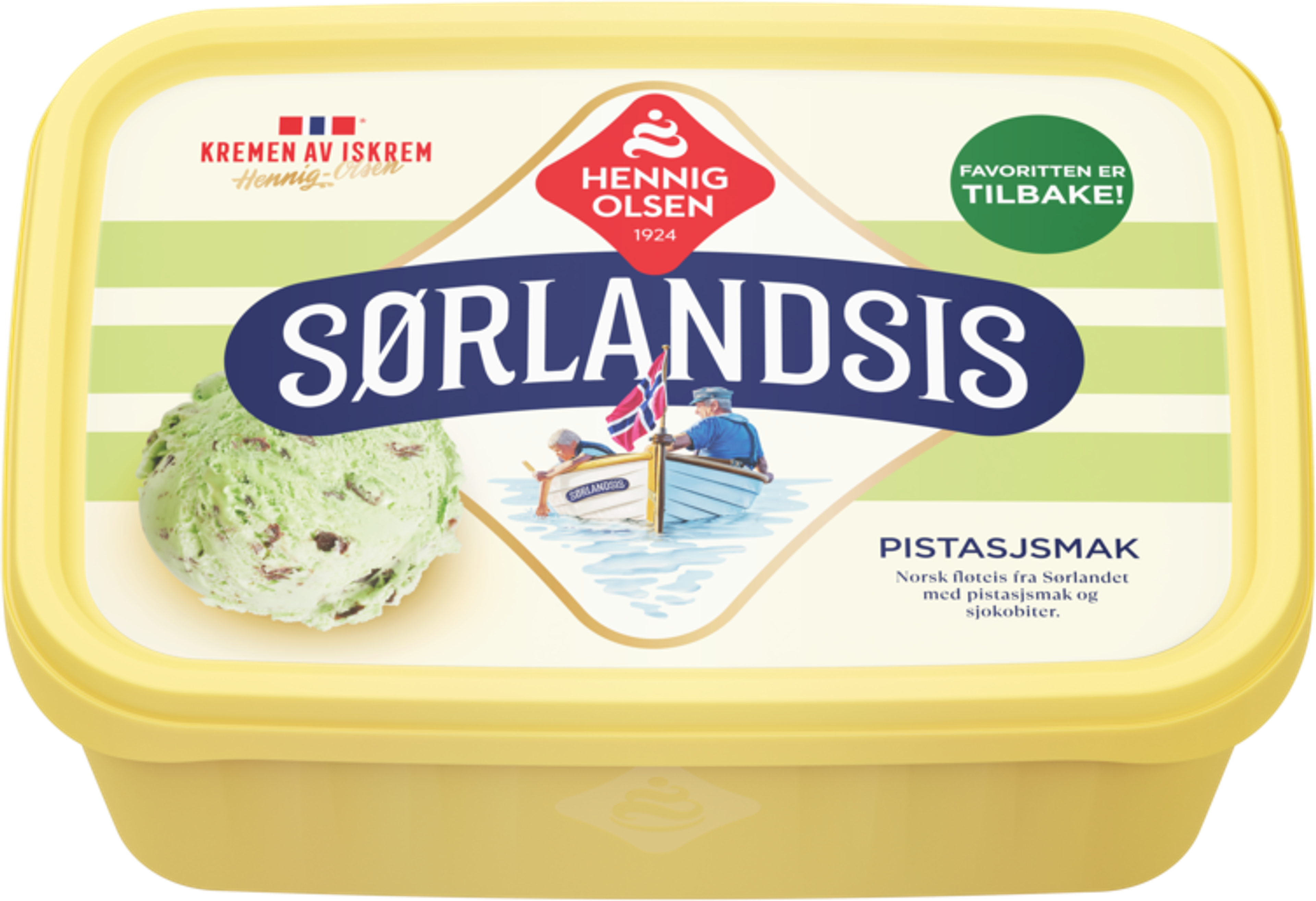 Sørlandsis Pistasjsmak Fløteis 1,2l - 1C