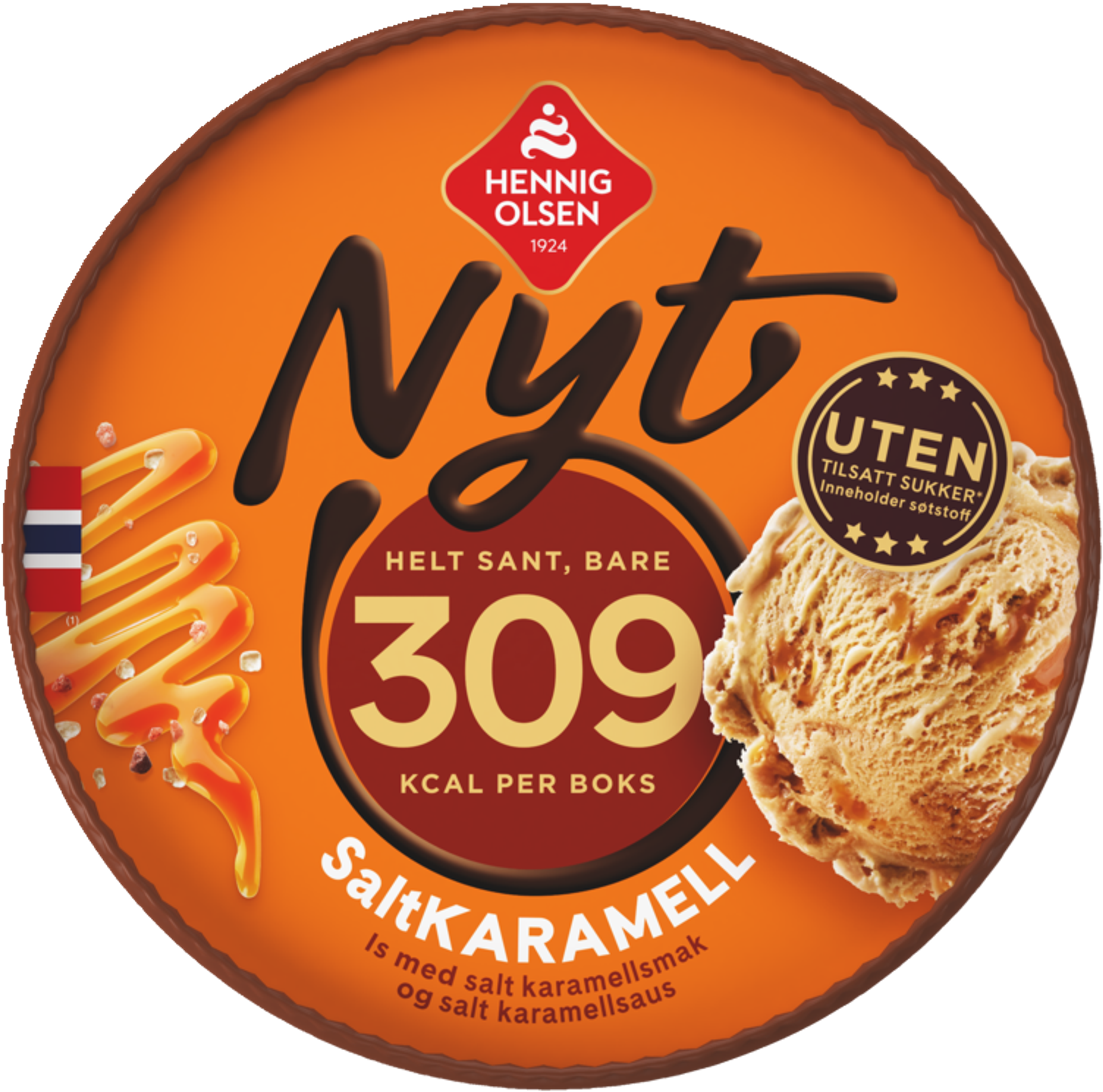 Nyt Saltkaramell 500ml uten Tilsatt Sukker - 3N