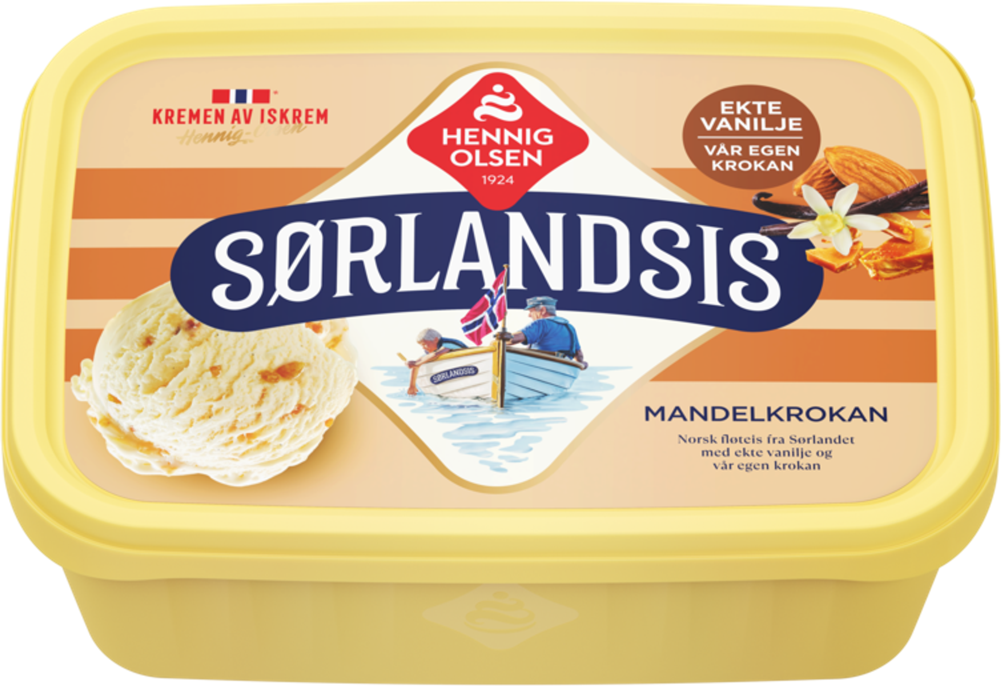 Sørlandsis Mandelkrokan med Ekte Vanilje 1l - 1C