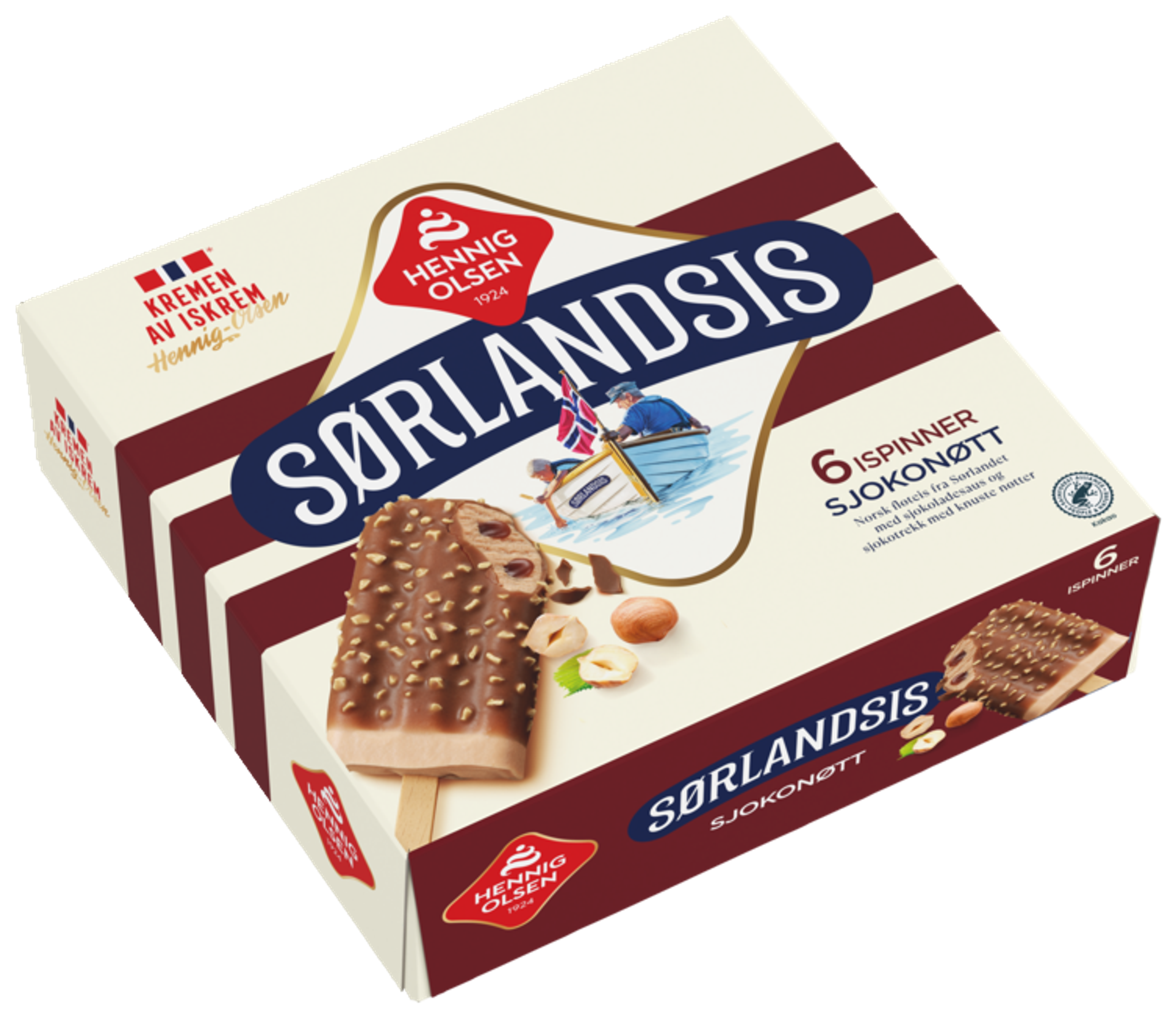 Sørlandsis Sjokonøtt 6stk - 1L