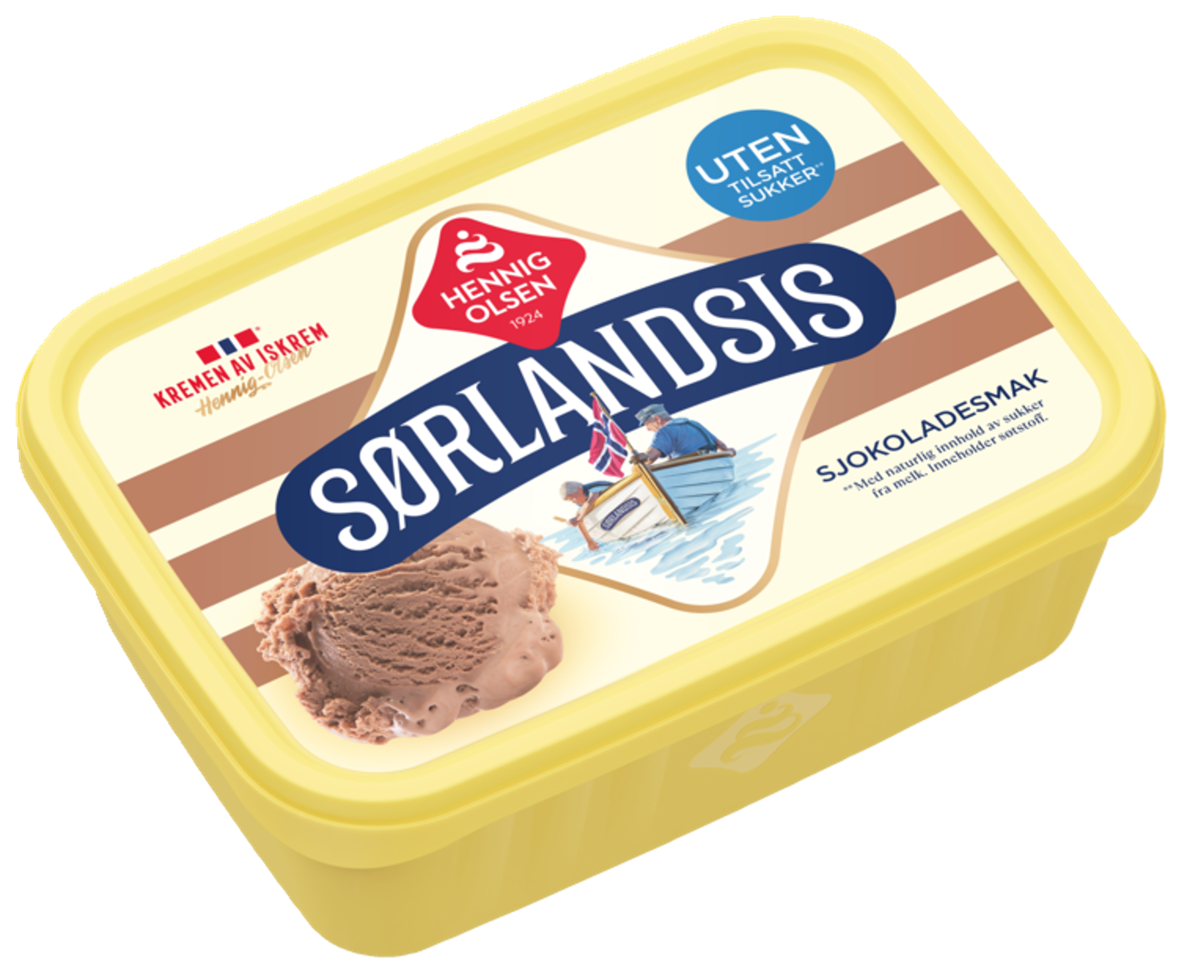 Sørlandsis Sjokoladesmak uten Tilsatt Sukker 1,2l - 1L