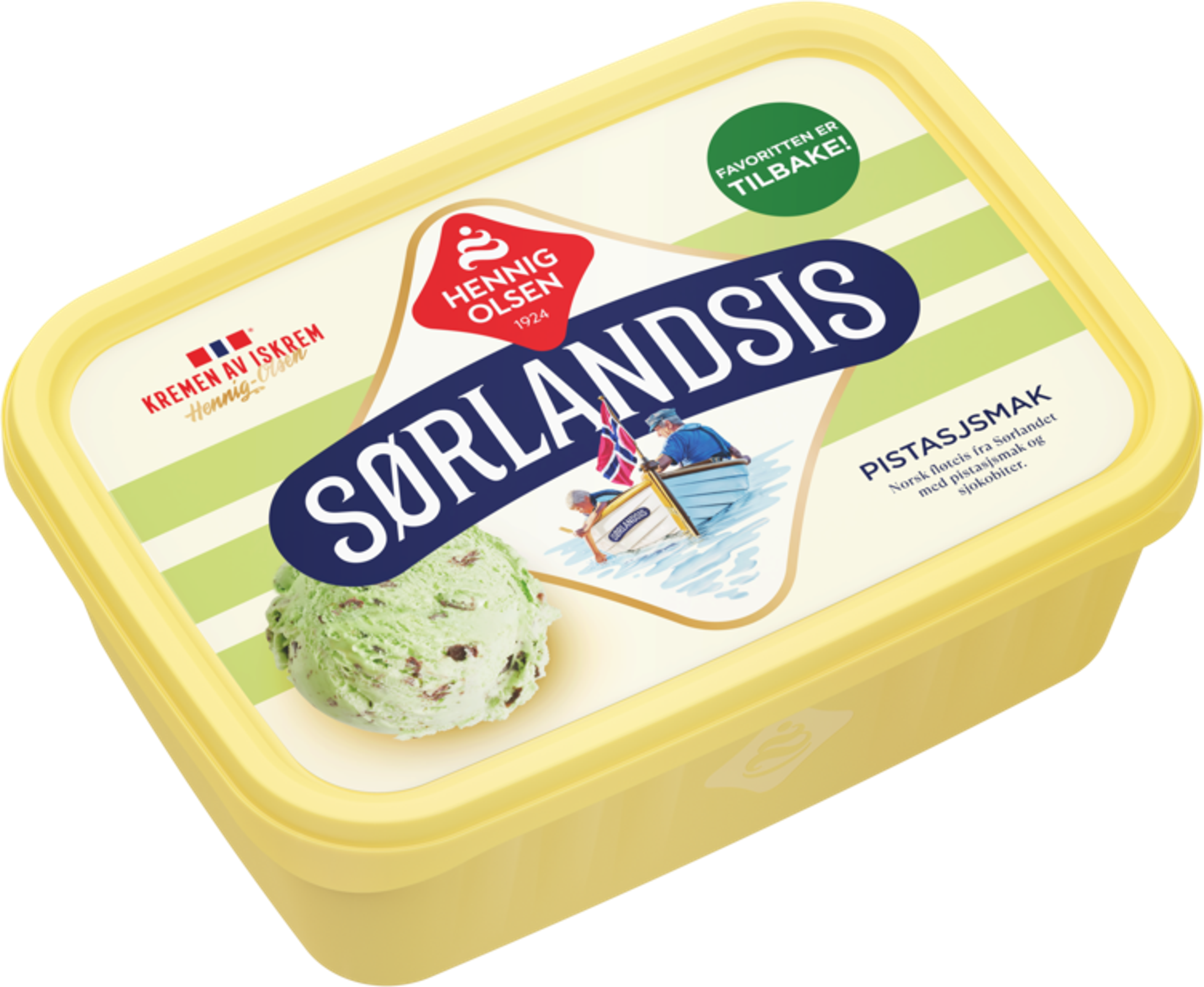 Sørlandsis Pistasjsmak Fløteis 1,2l - 1L