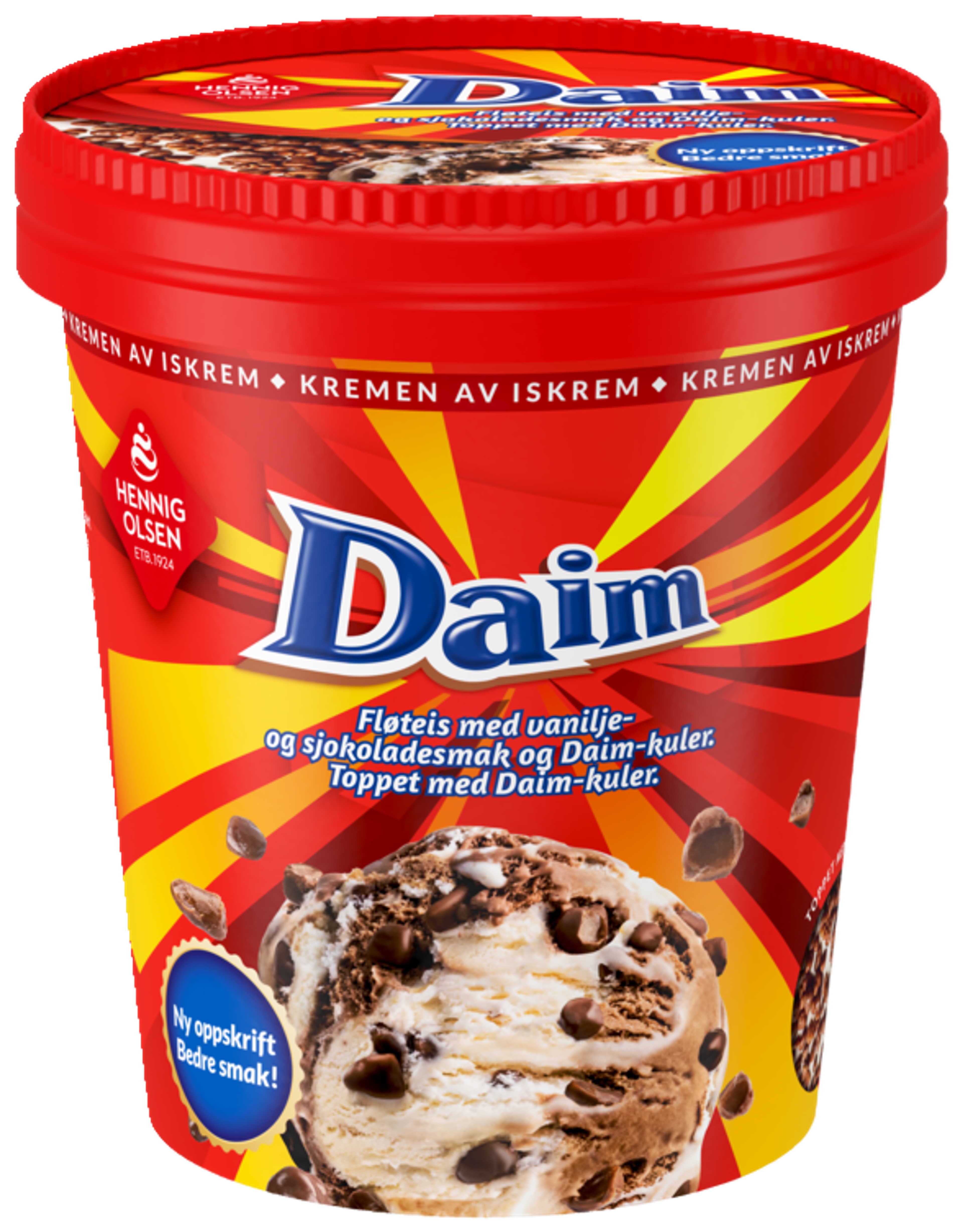 Daim Fløteis med Vaniljesmak og Sjokoladesmak med Daim Kuler i Beger 450ml - 1C