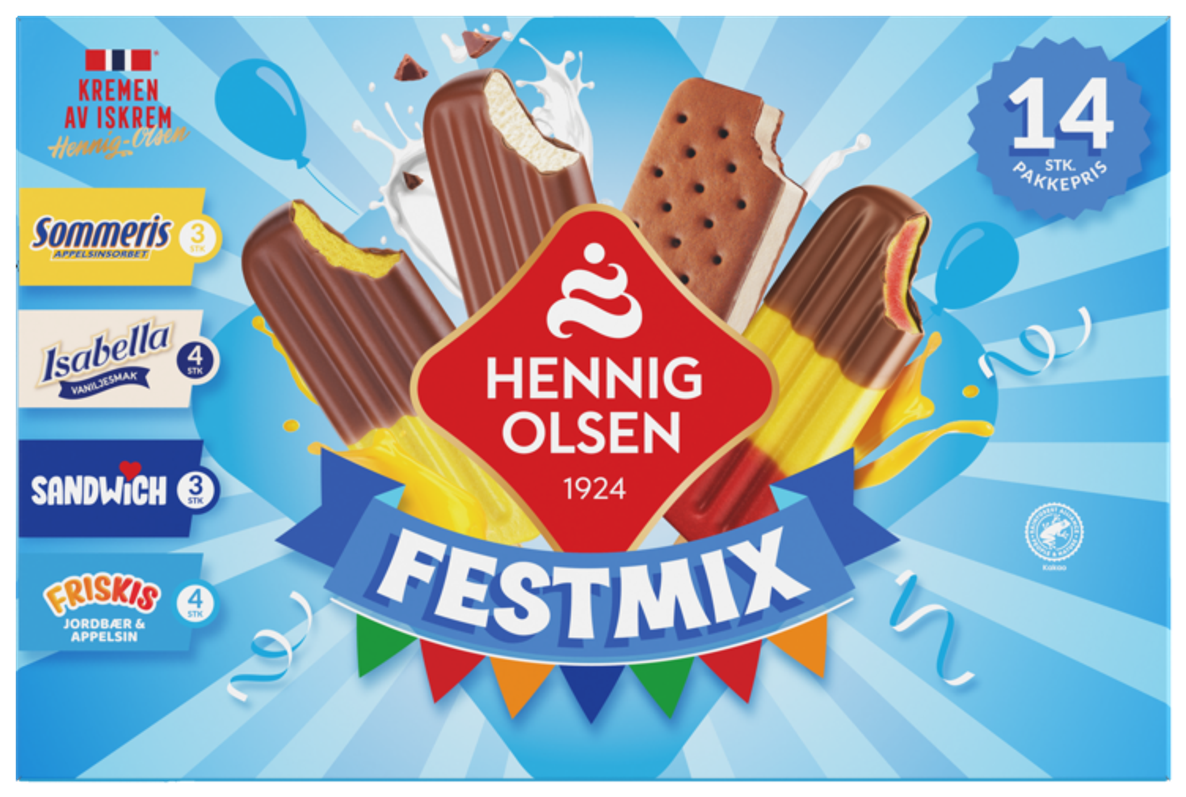 Festmix Fløteis & Fruktis 14stk - 1N