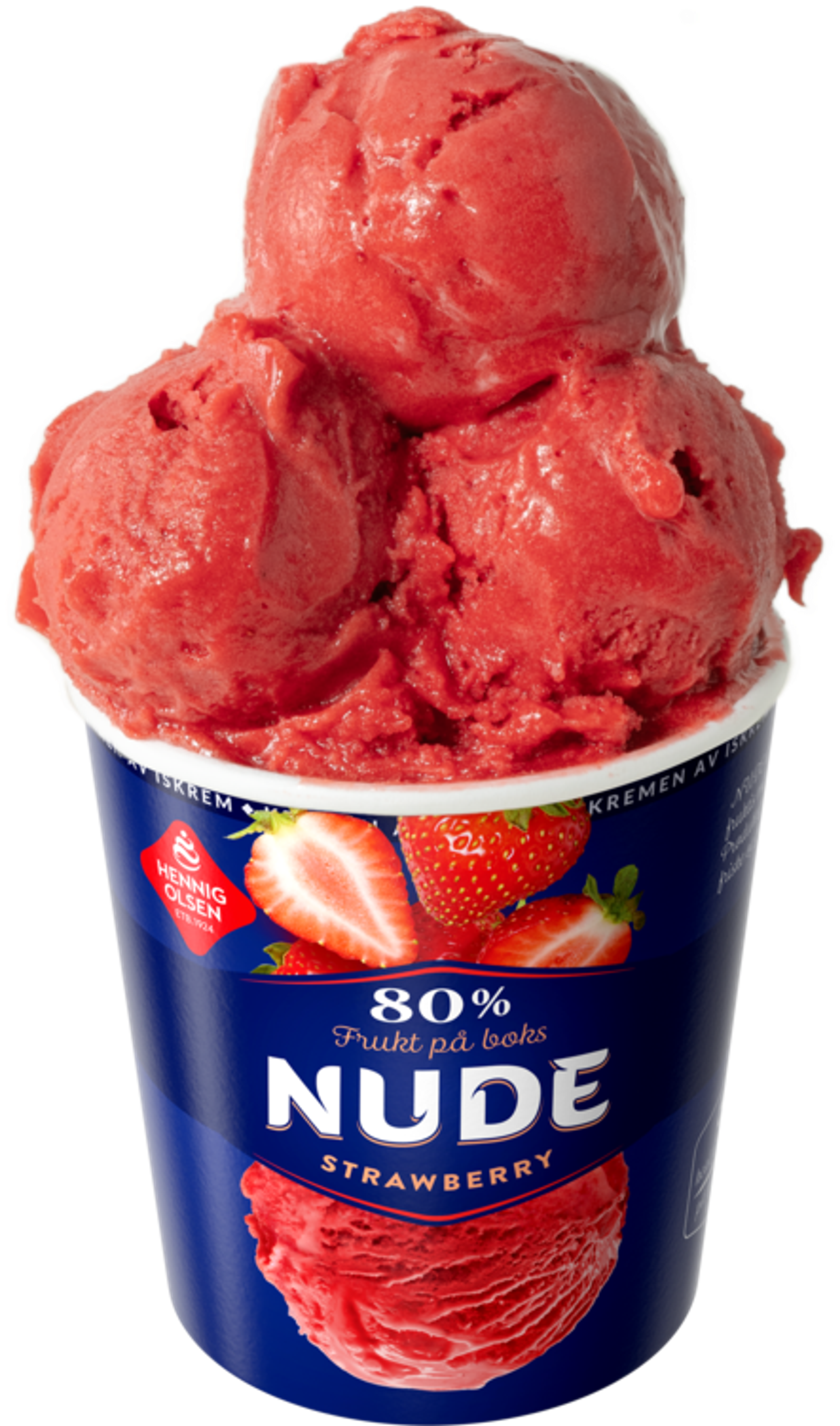 Nude Strawberry Sorbet 500ml 80% Frukt - 1X