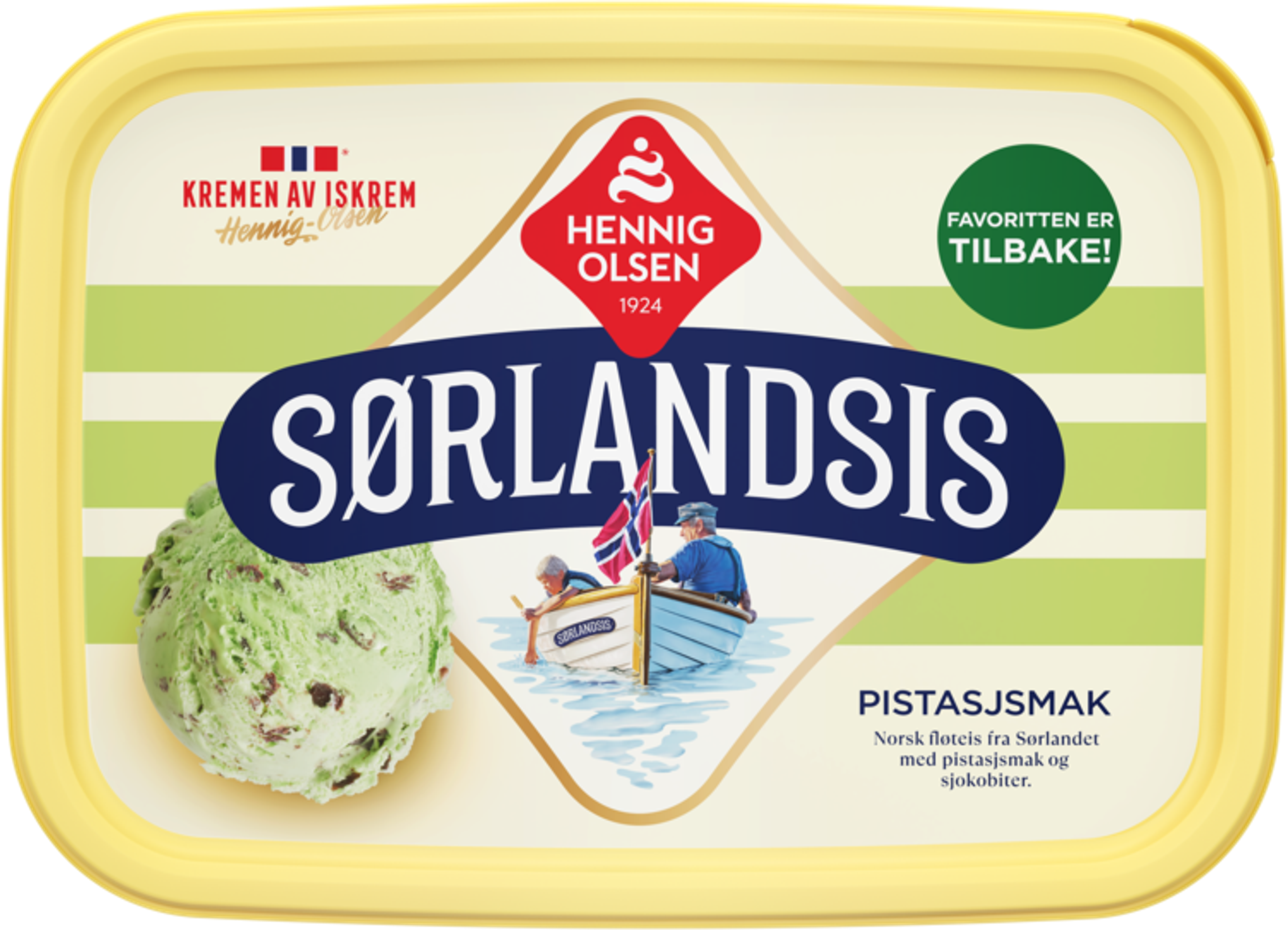 Sørlandsis Pistasjsmak Fløteis 1,2l - 1N
