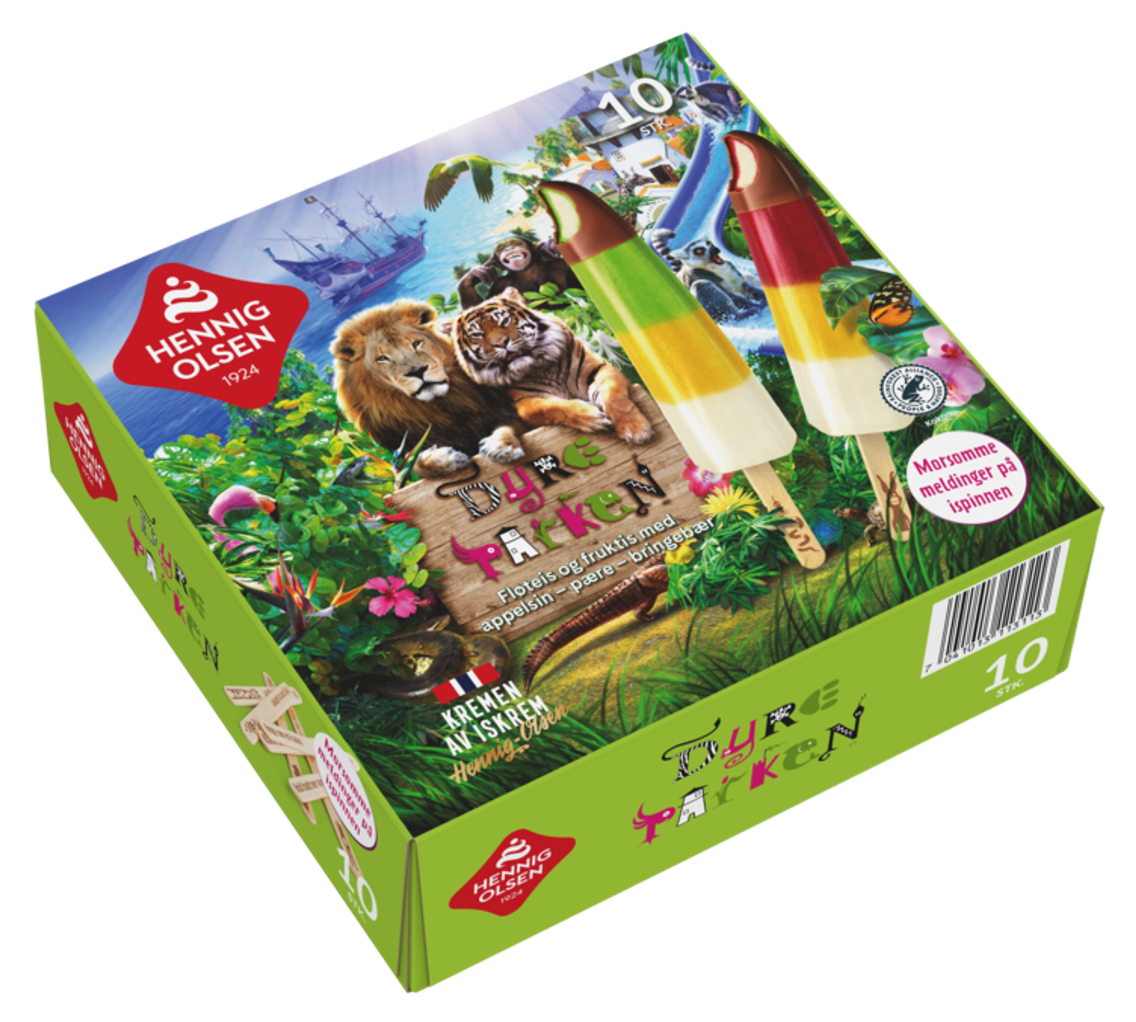 Dyreparken Sparepakke Fruktis og Fløteis 10stk - 1L