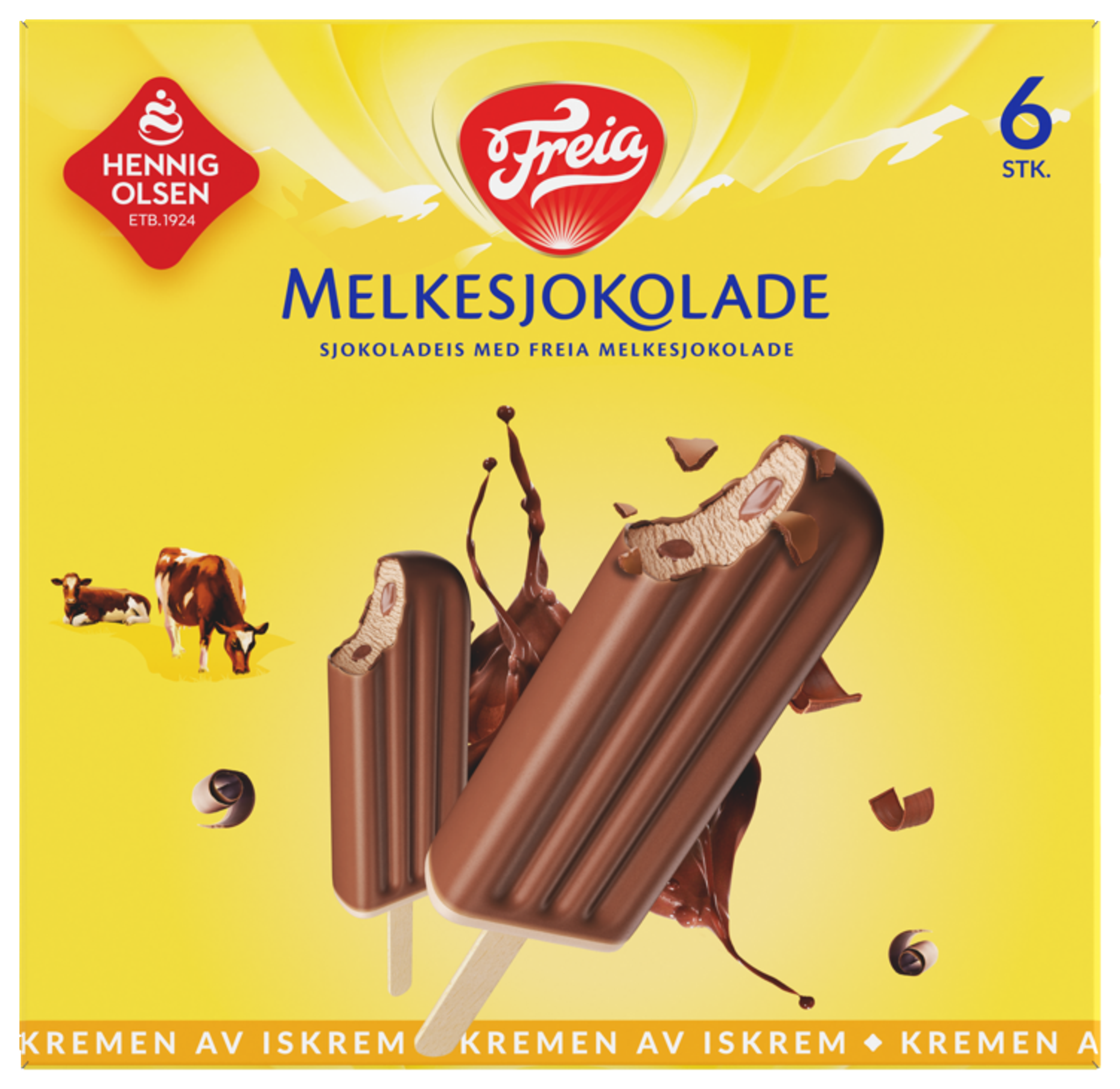 Freia Melkesjokolade Sjokoladeis 6pk - 1N