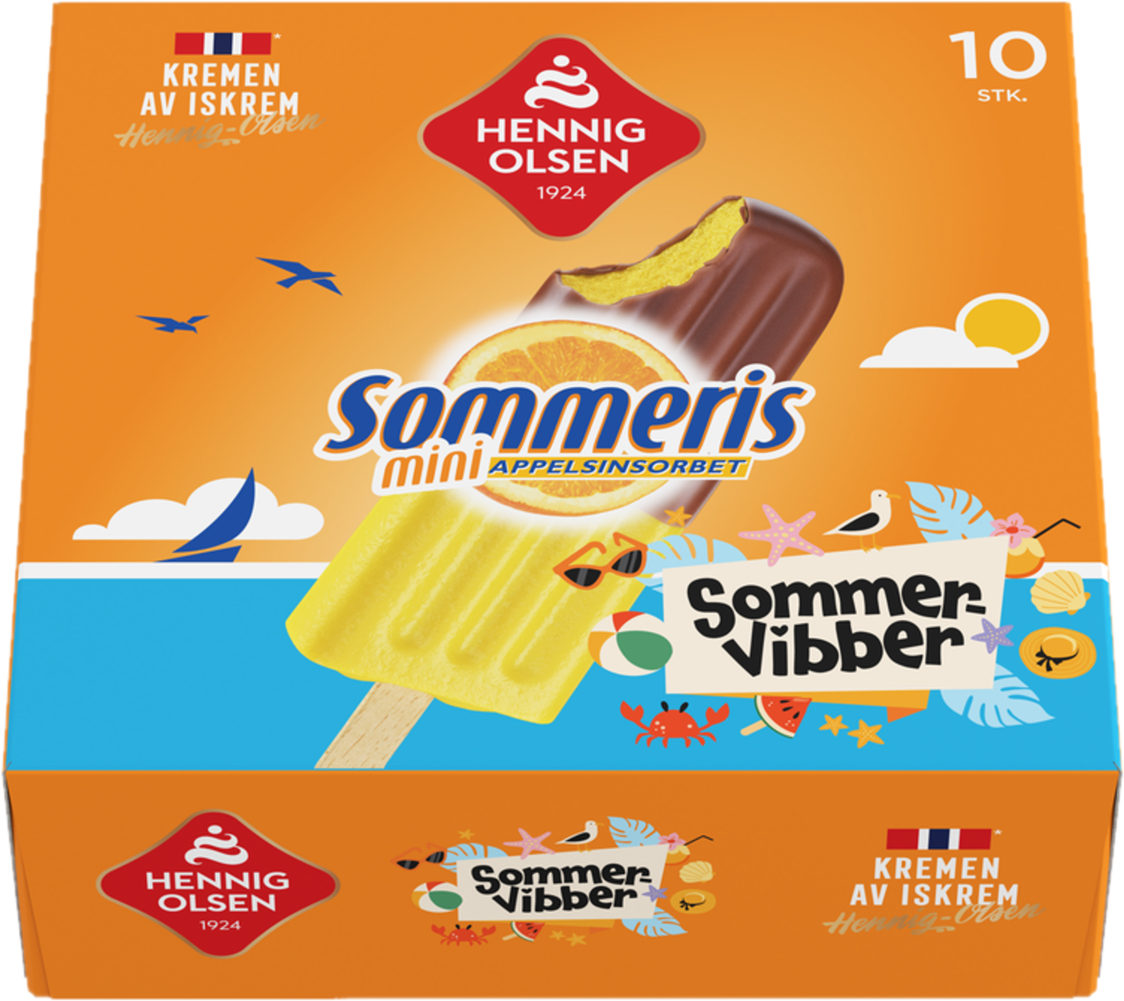 Sommeris 10stk Appelsinsorbet med Sjokotrekk - 1C