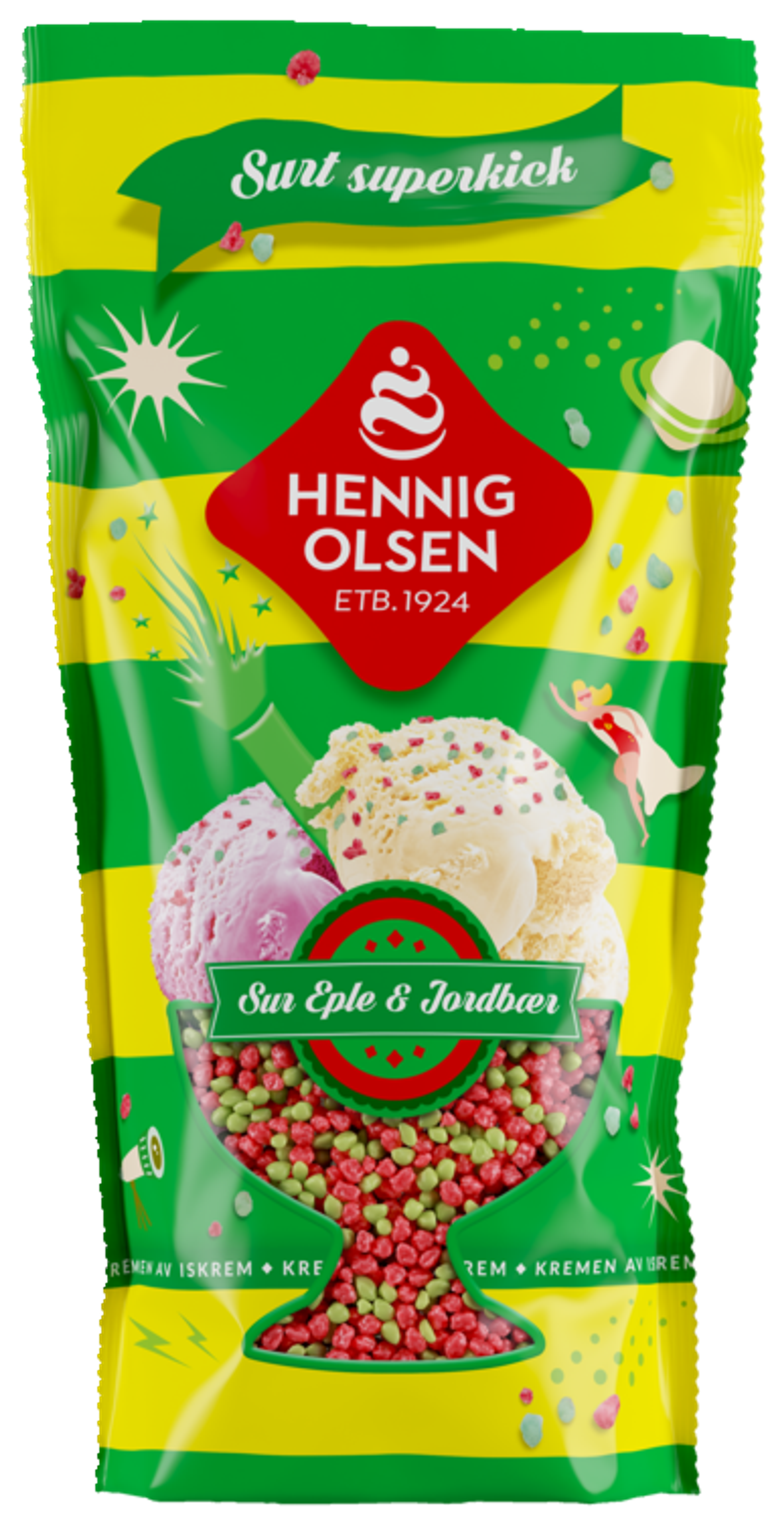 Sur Eple & Jordbær Strøssel 100g - 1N