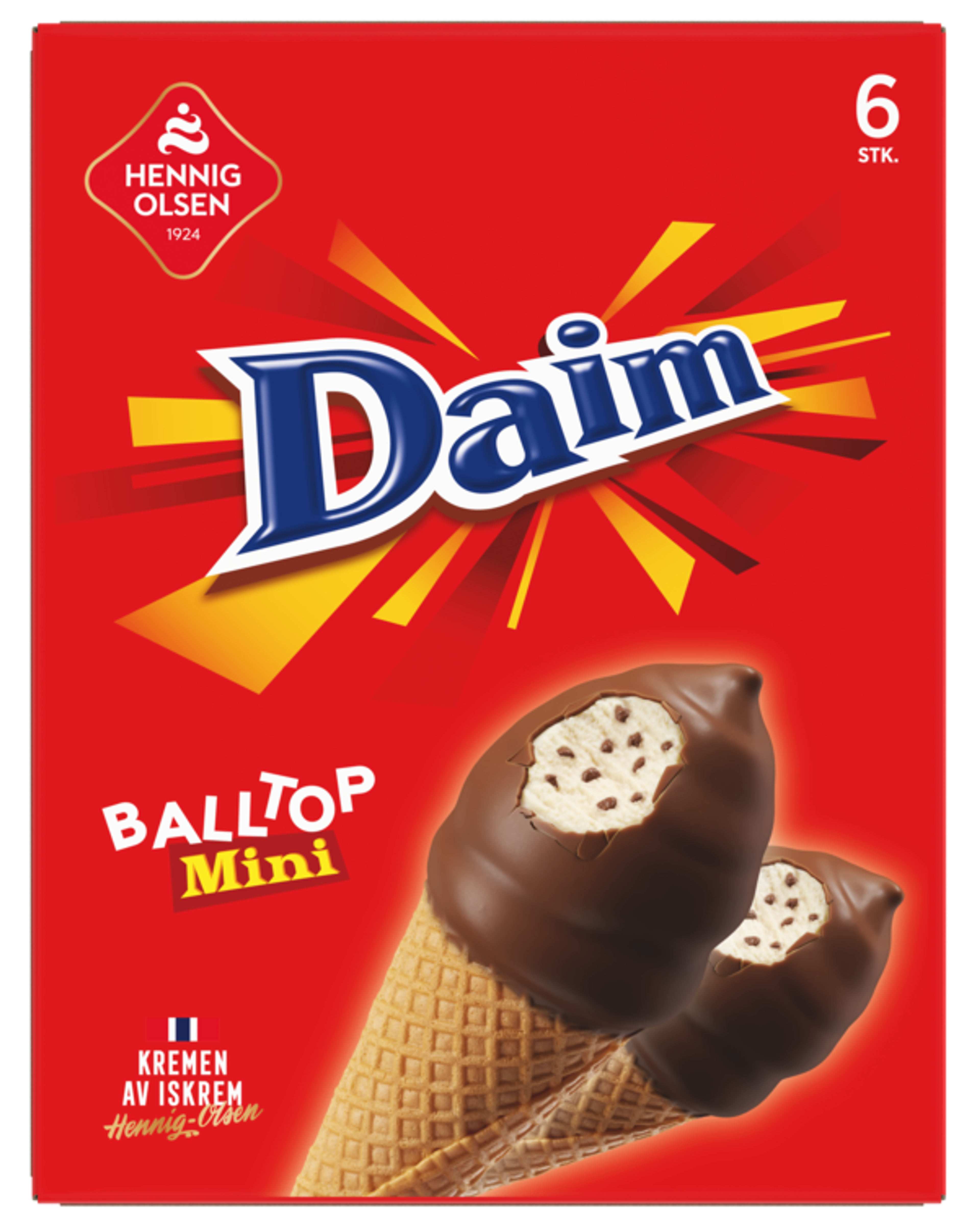 Daim Balltop Mini 6 Stk, Fløteis - 1N