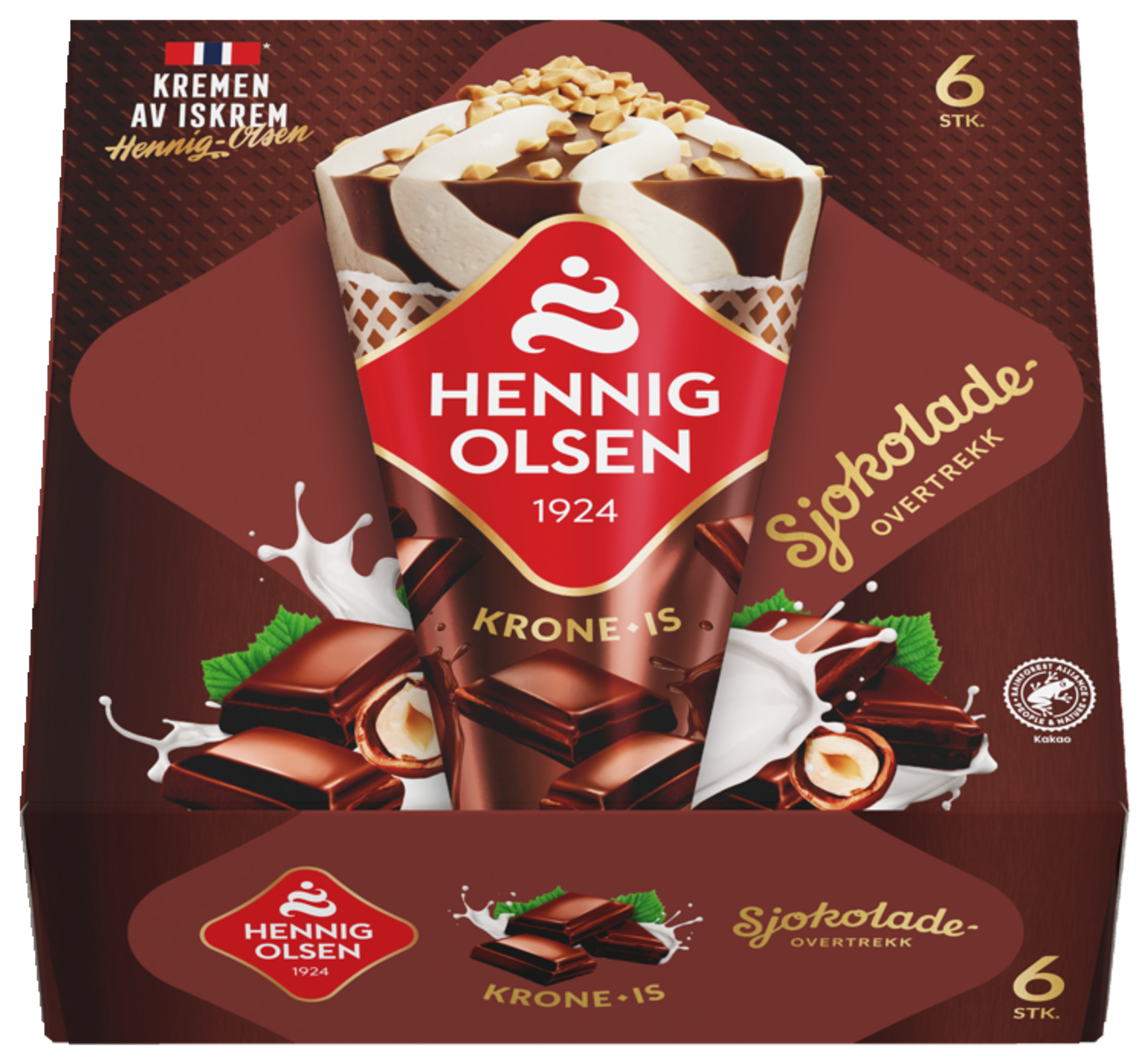 Krone-is Sjokolade 6stk