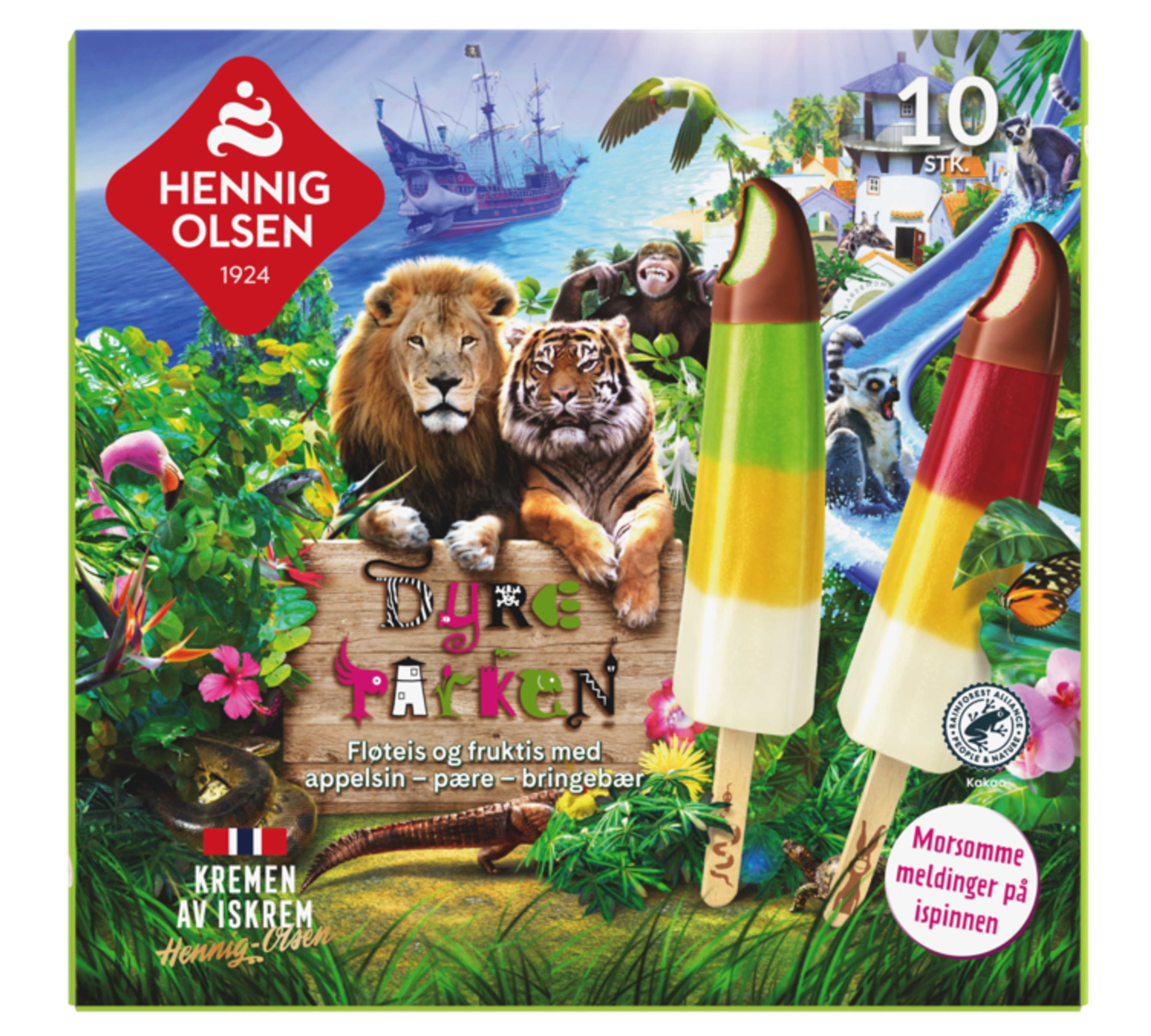 Dyreparken Sparepakke Fruktis og Fløteis 10stk - 1N