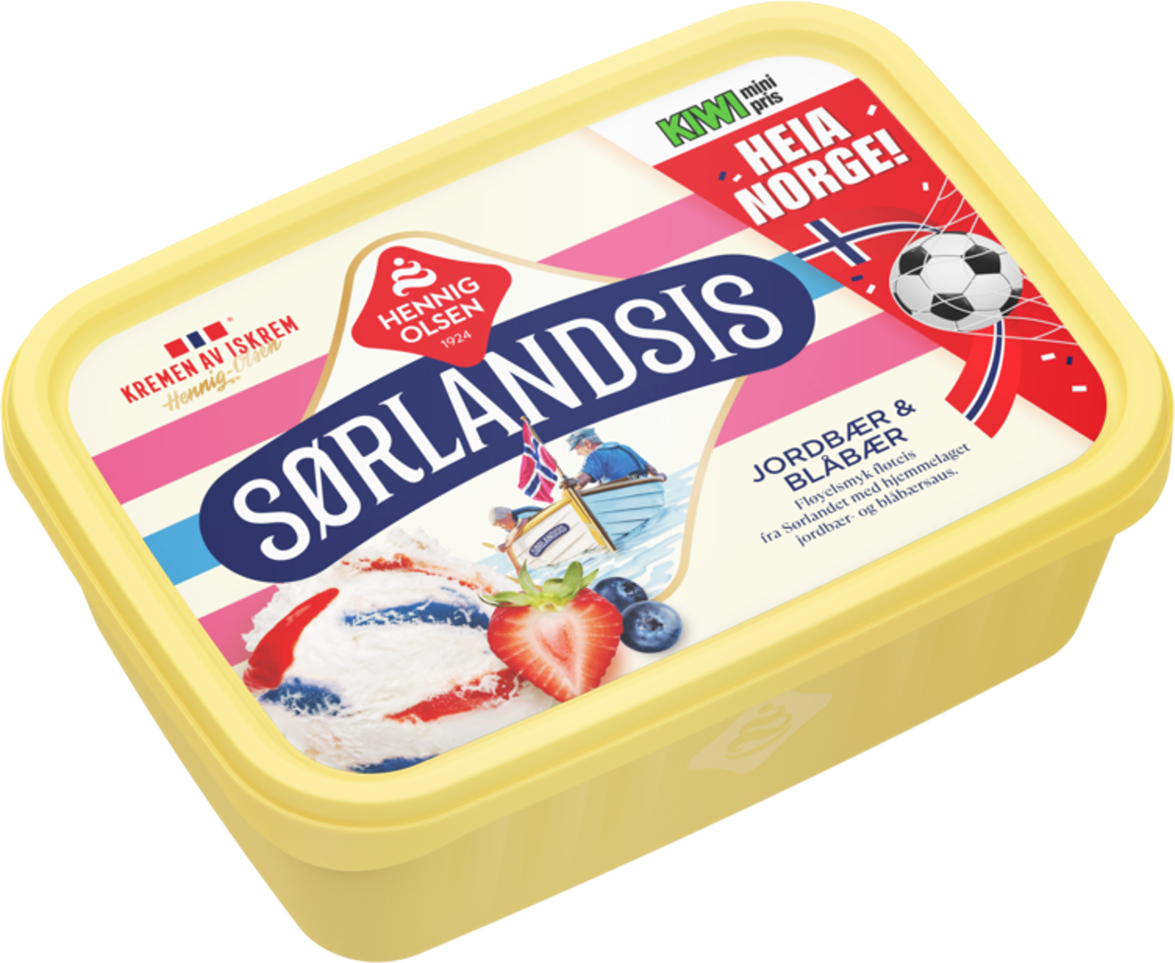 Sørlandsis Jordbær & Blåbær Fløteis, 1l - 1L