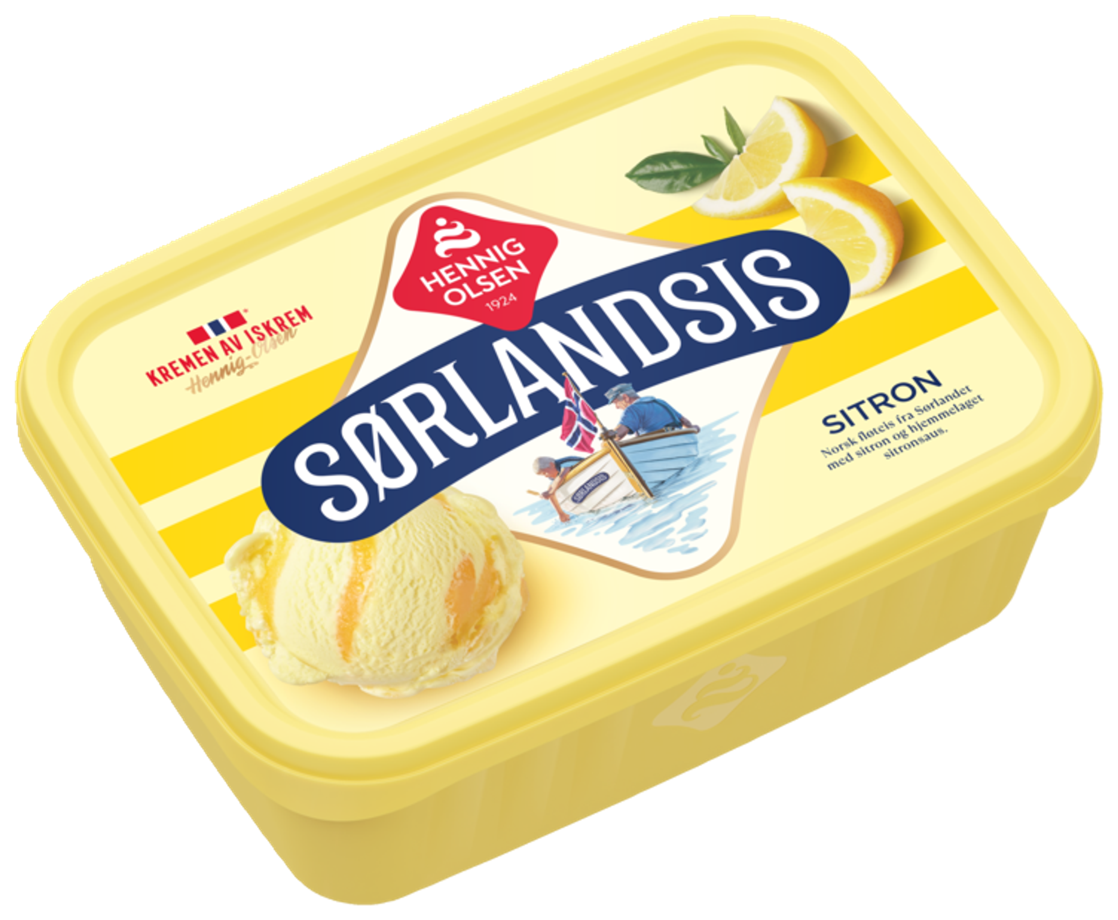 Sørlandsis Sitron Fløteis 1l - 1L