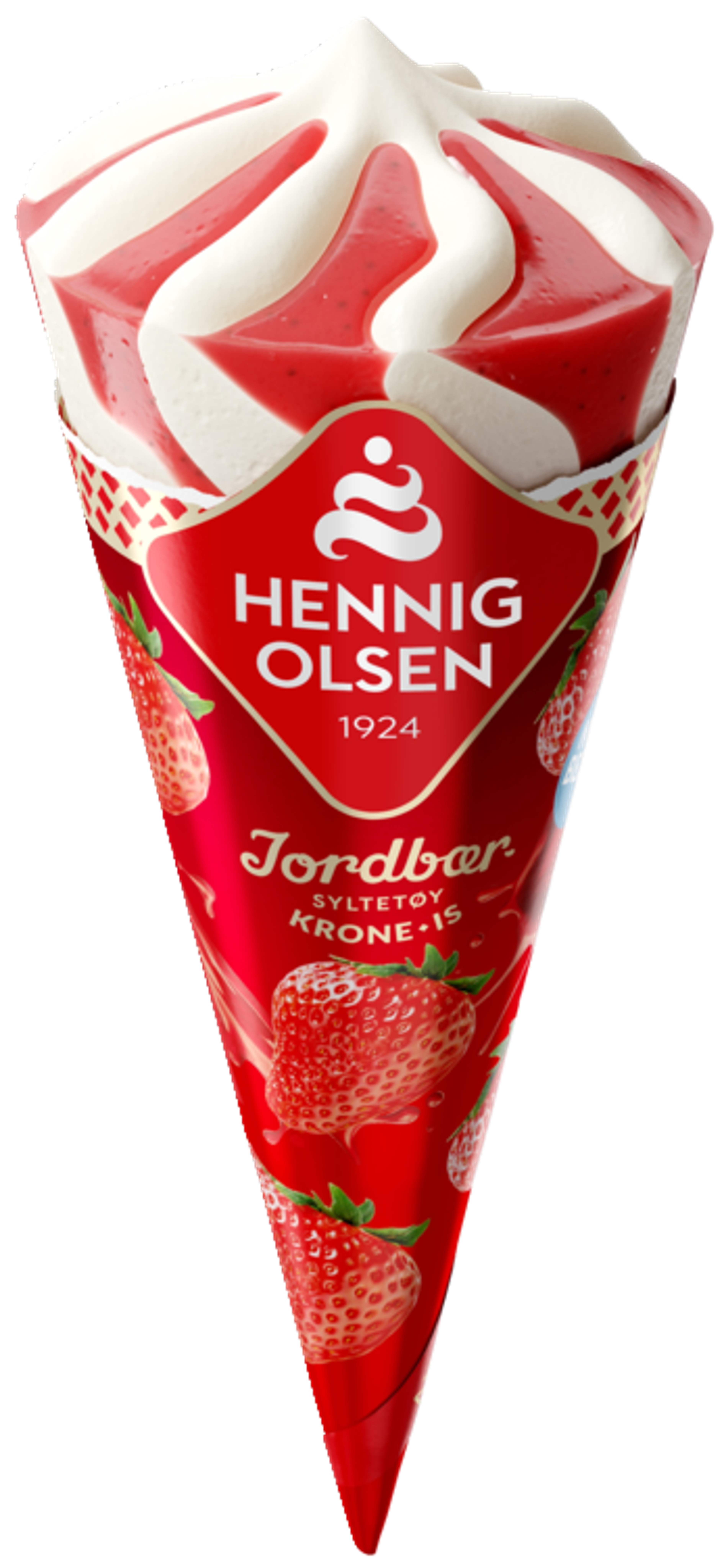 Krone-is Jordbær 125 ml Fløteis - 1X