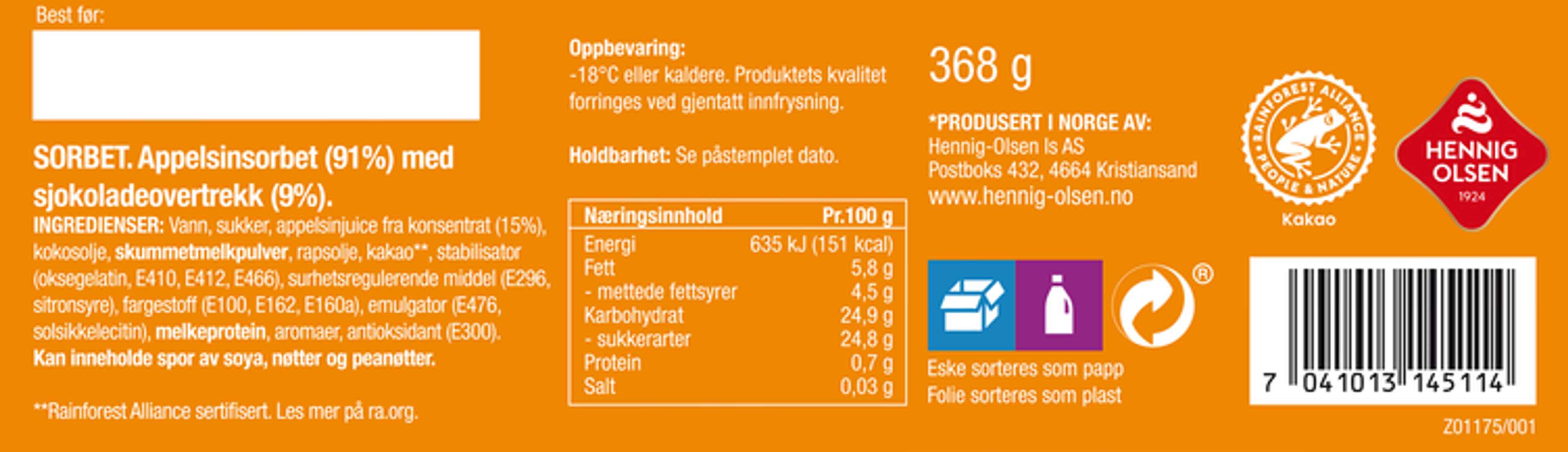 Sommeris 8pk Sommervibber Appelsinsorbet - 3N