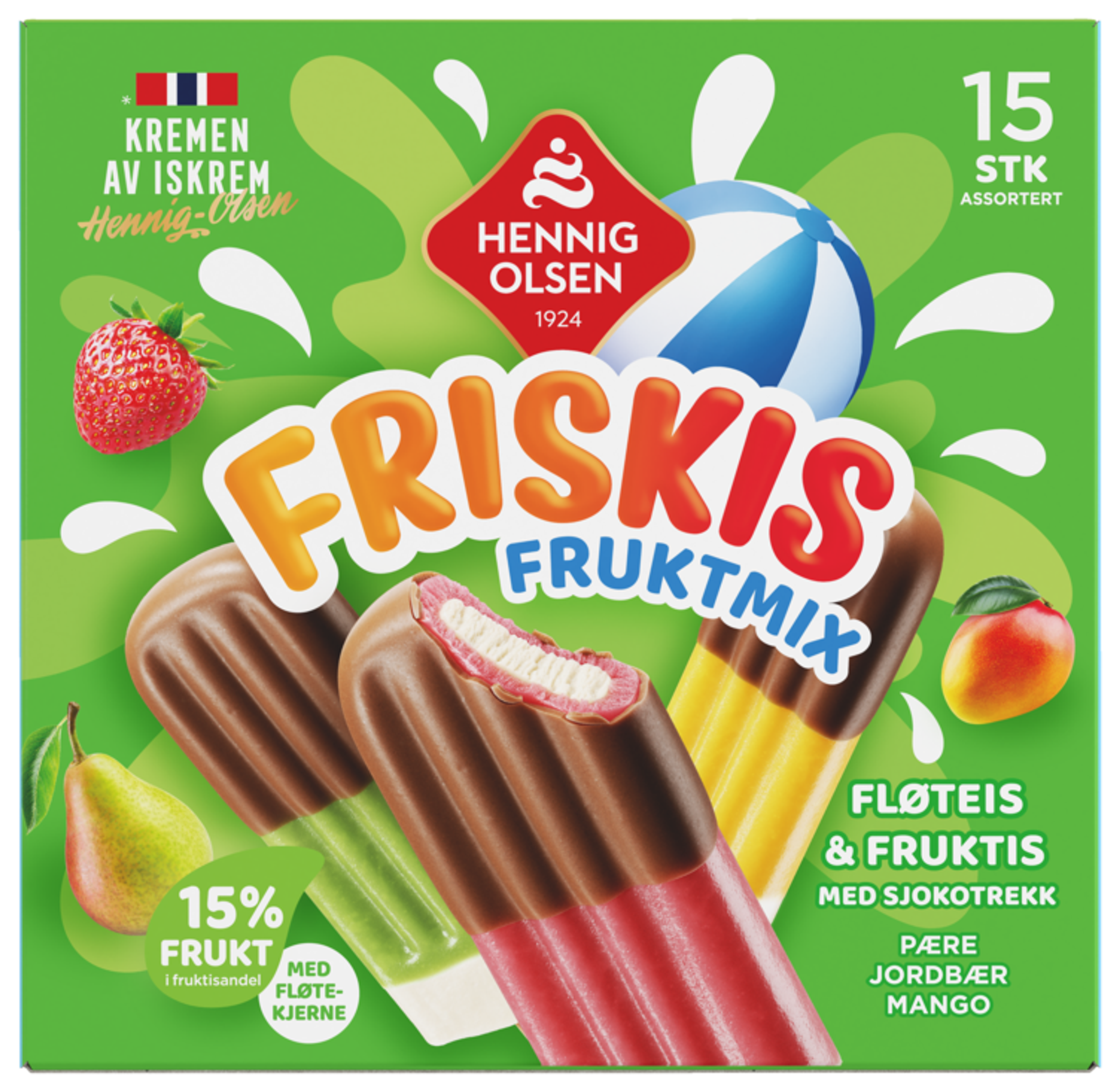 Friskis Fruktmix 15stk Fløteis og Fruktis - 1N