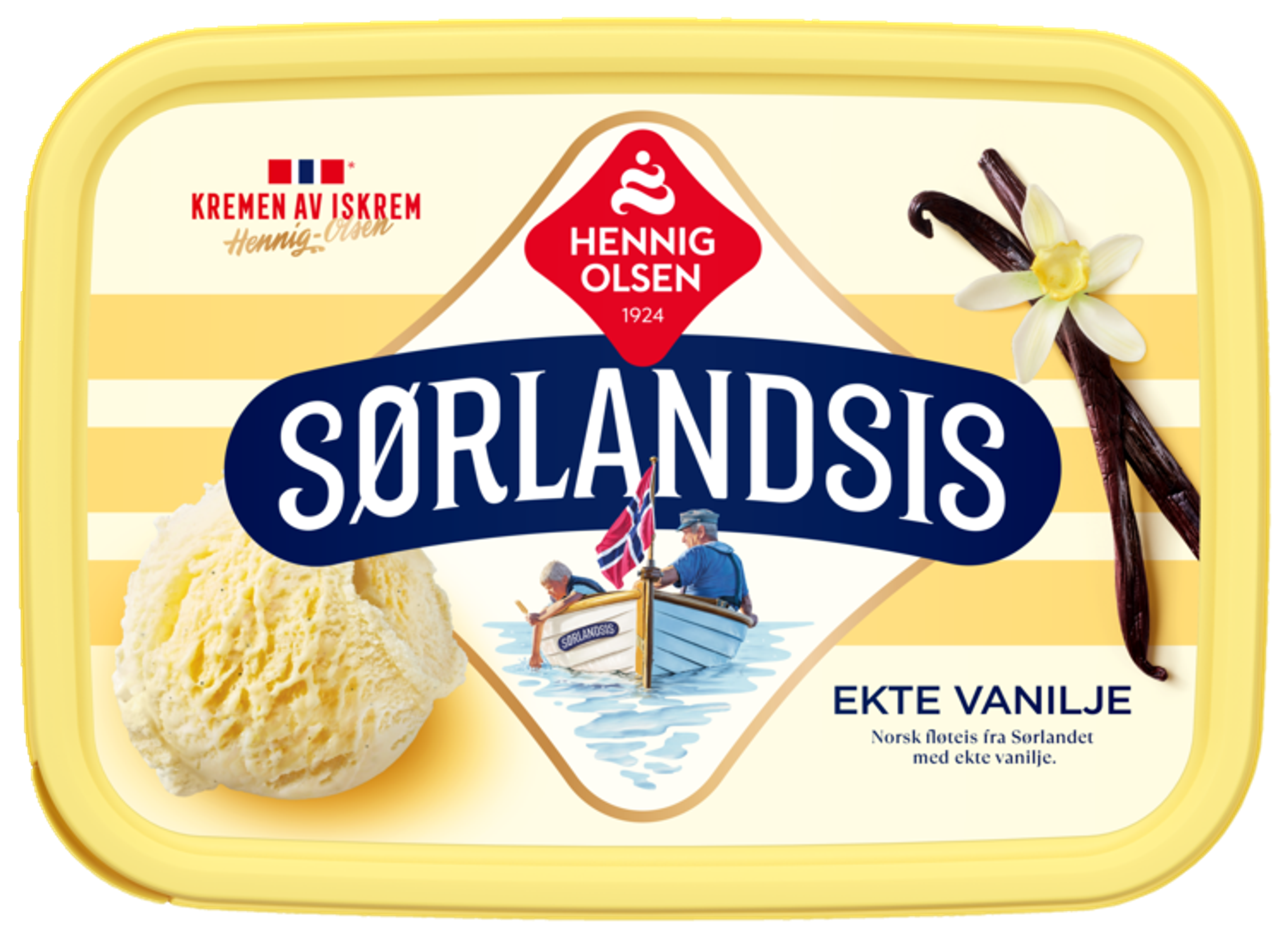Sørlandsis Ekte Vanilje 1l Fløteis - 1N