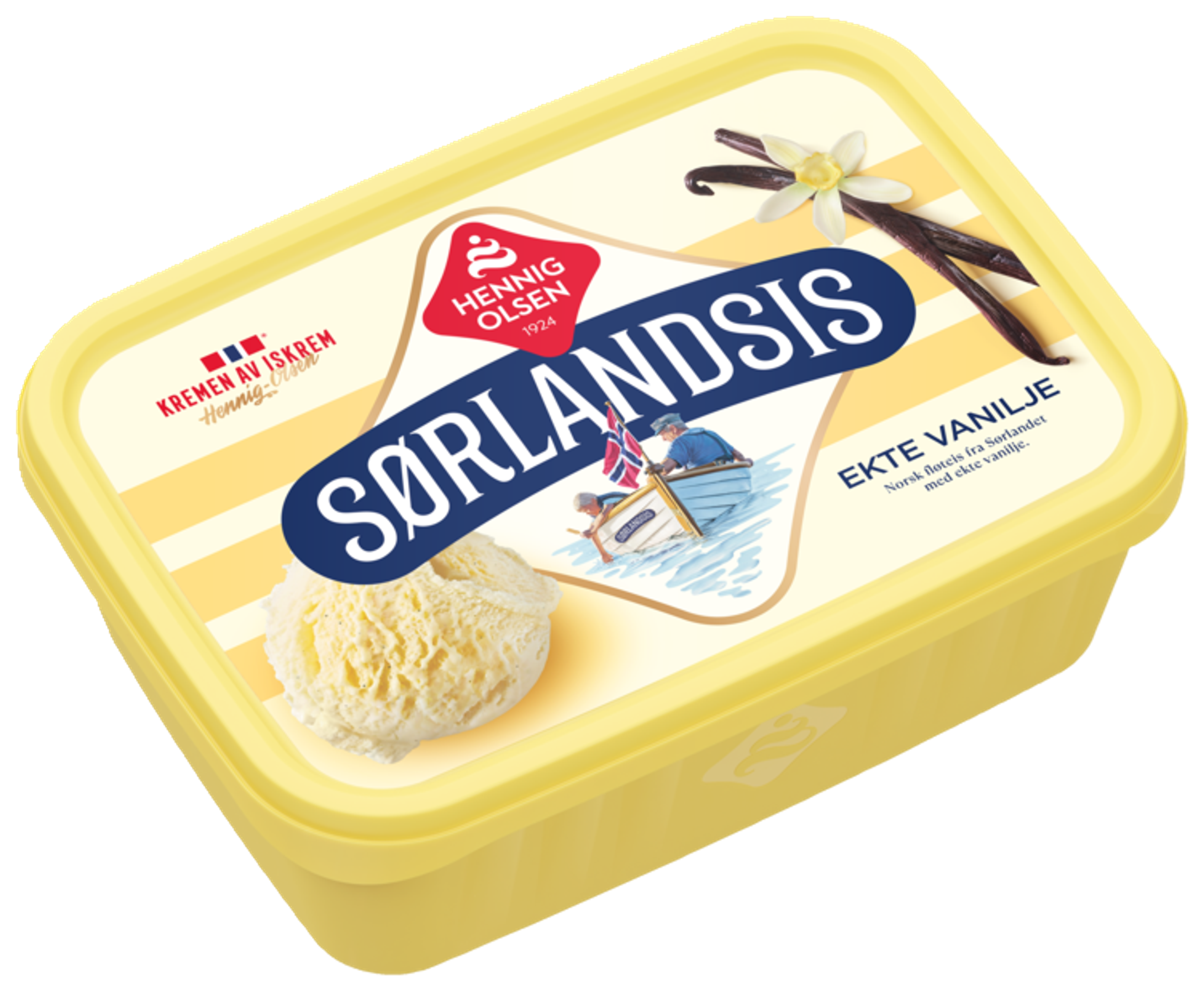 Sørlandsis Ekte Vanilje 1l Fløteis - 1L