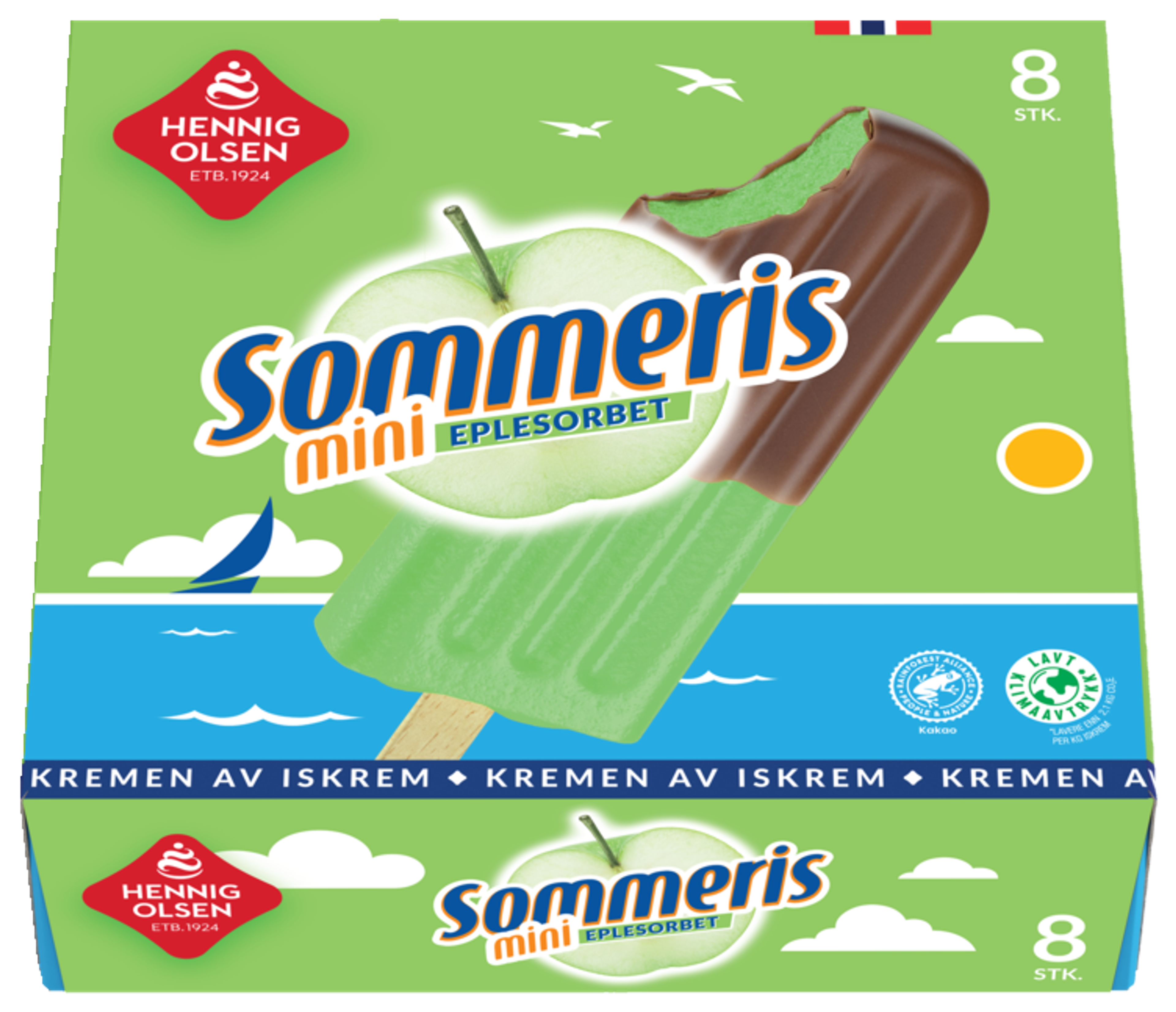 Sommeris 8stk Eplesorbet med Sjokoladeovertrekk - 1C