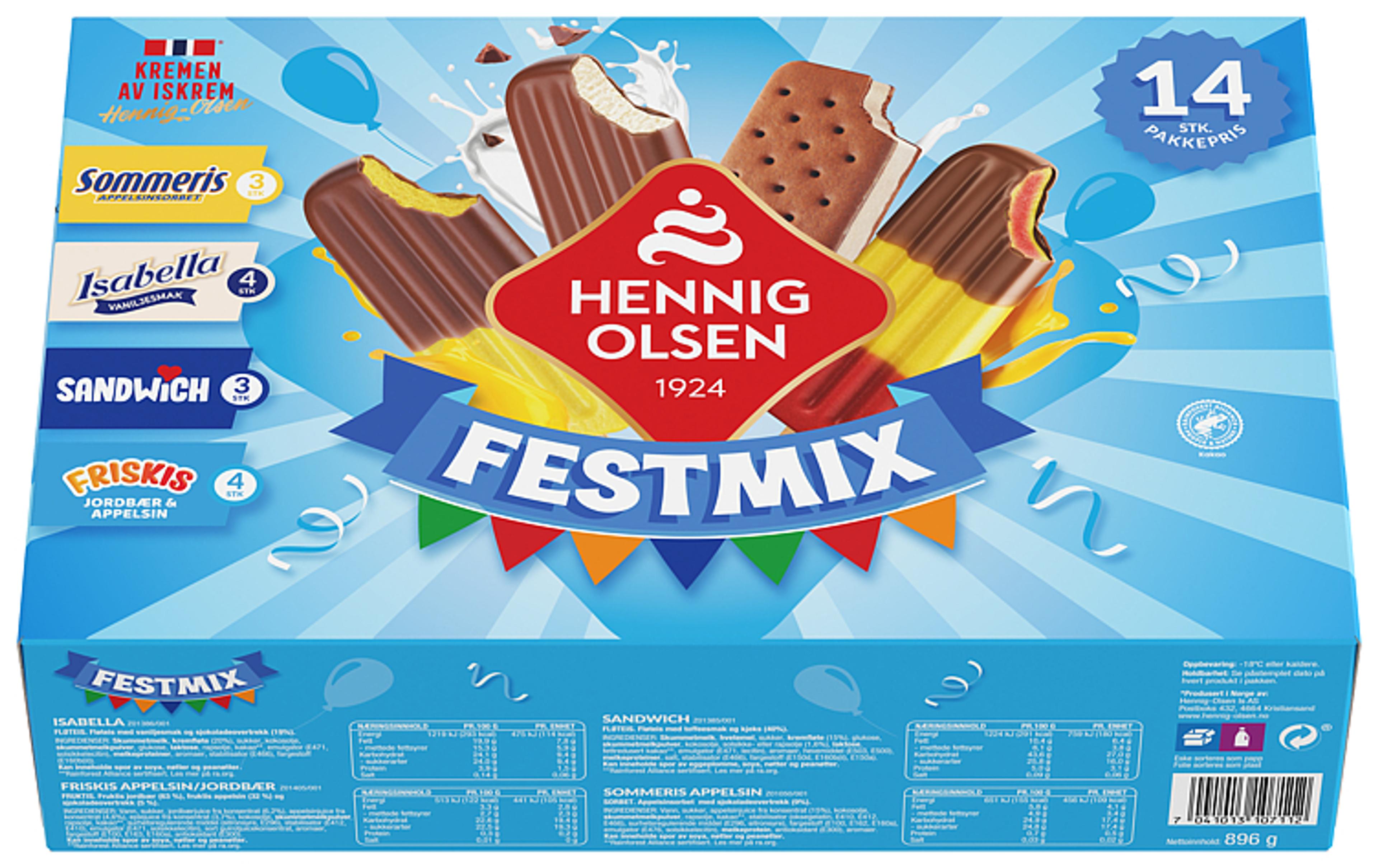 Festmix Fløteis & Fruktis 14stk - 1C