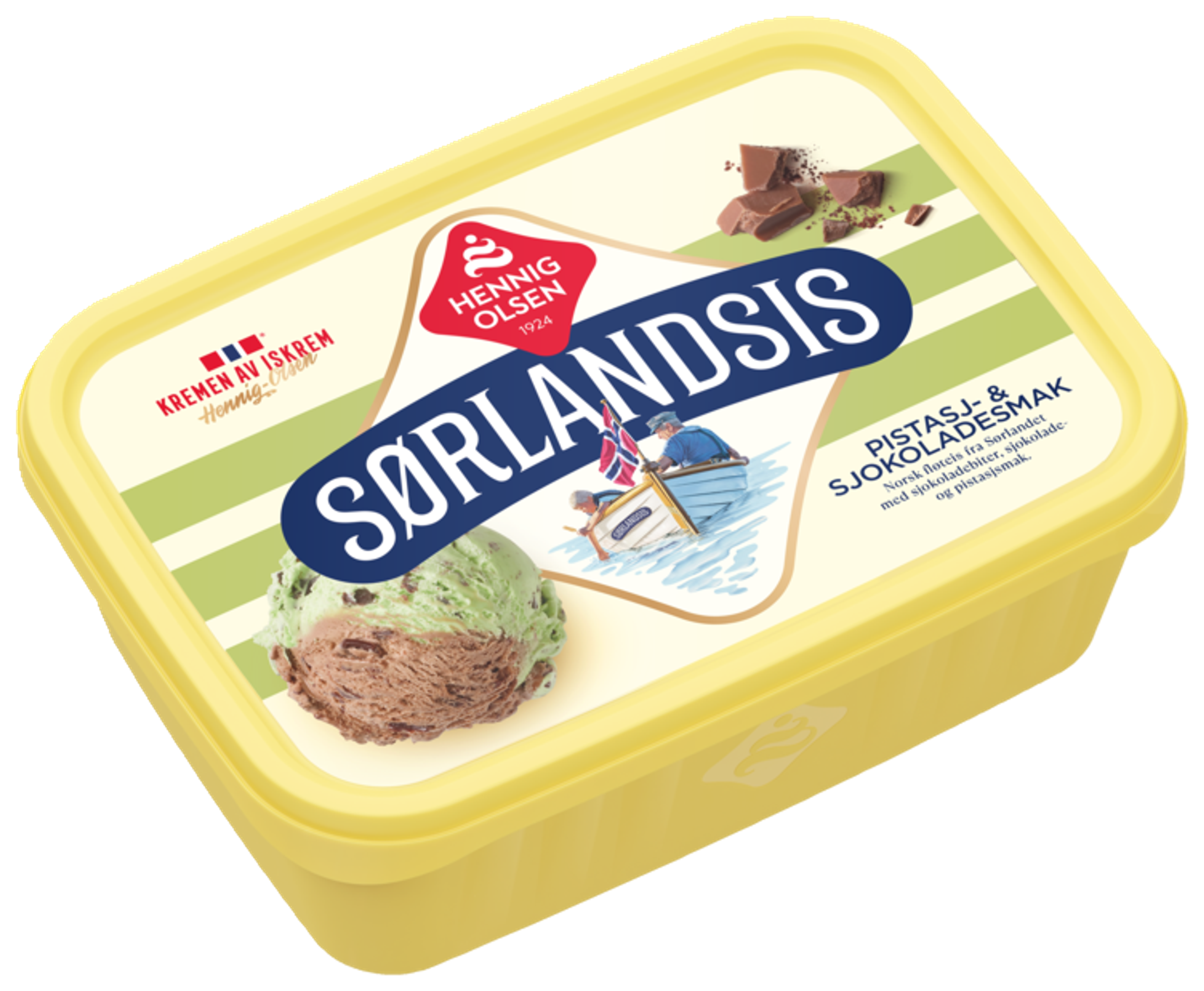 Sørlandsis Pistasj & Sjokoladesmak 1,2 l - 1L