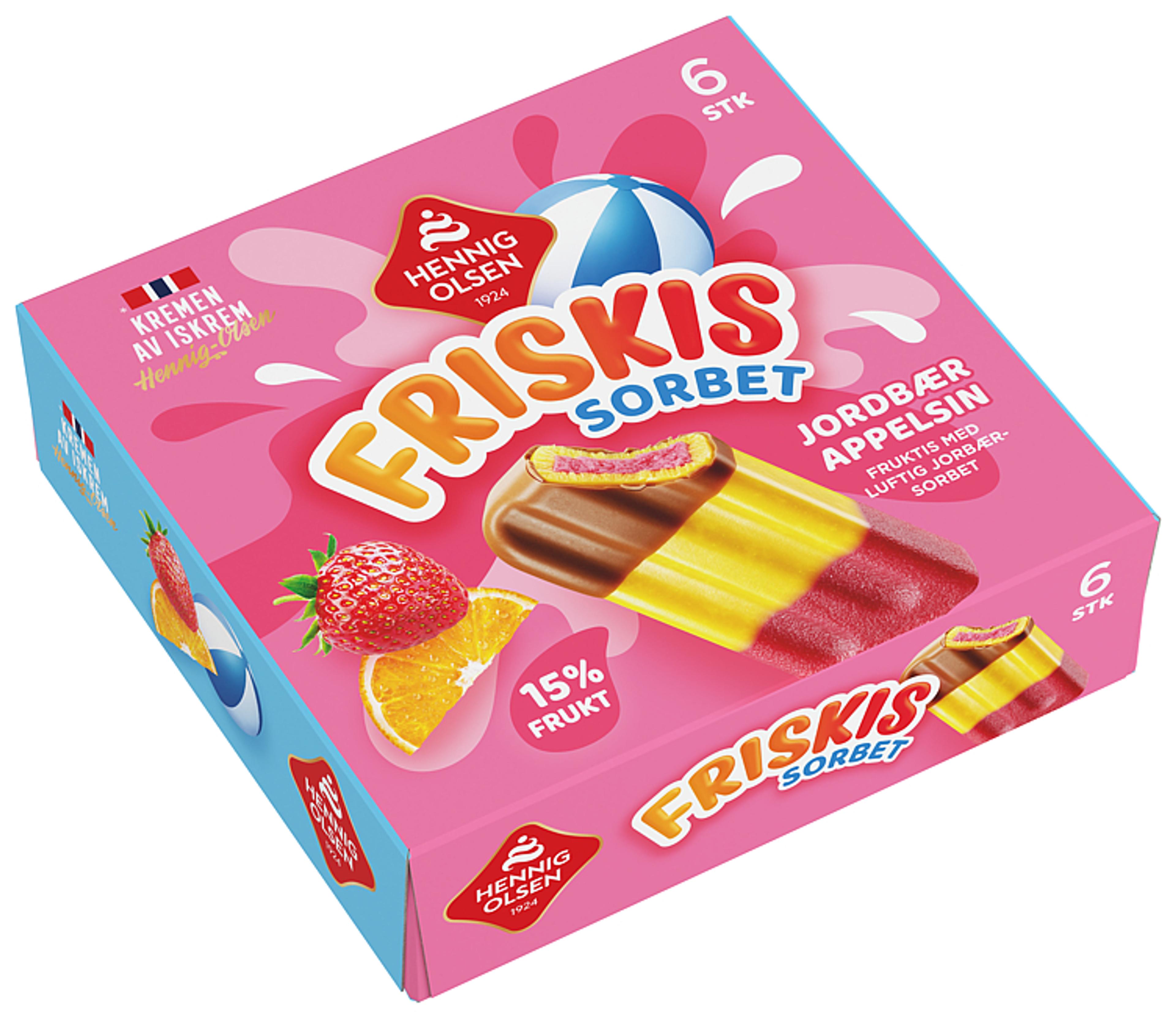 Friskis Sorbet 6stk Fruktis og Sorbet - 1L