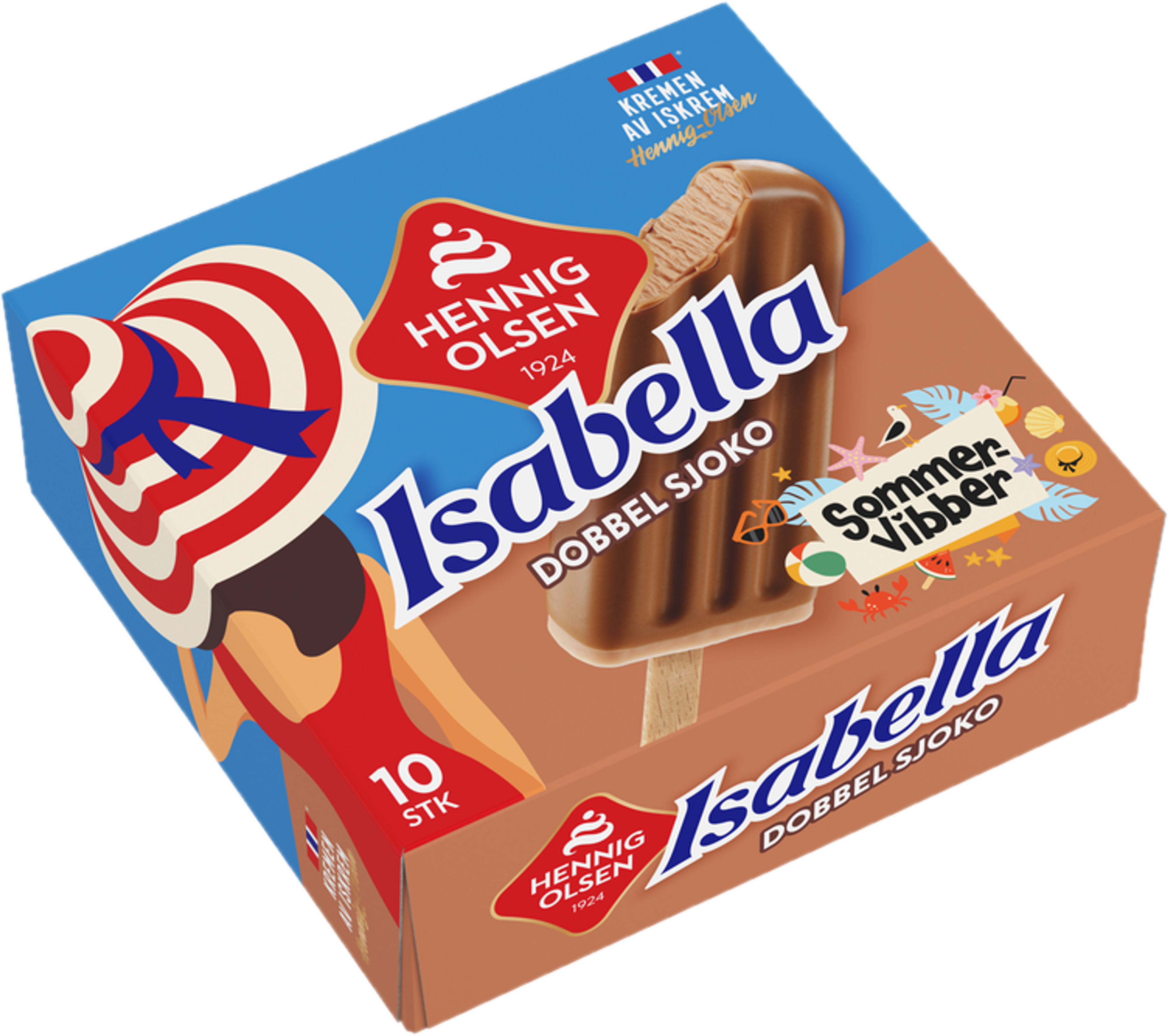 Isabella Dobbel Sjoko 10stk Sommervibber - 1L