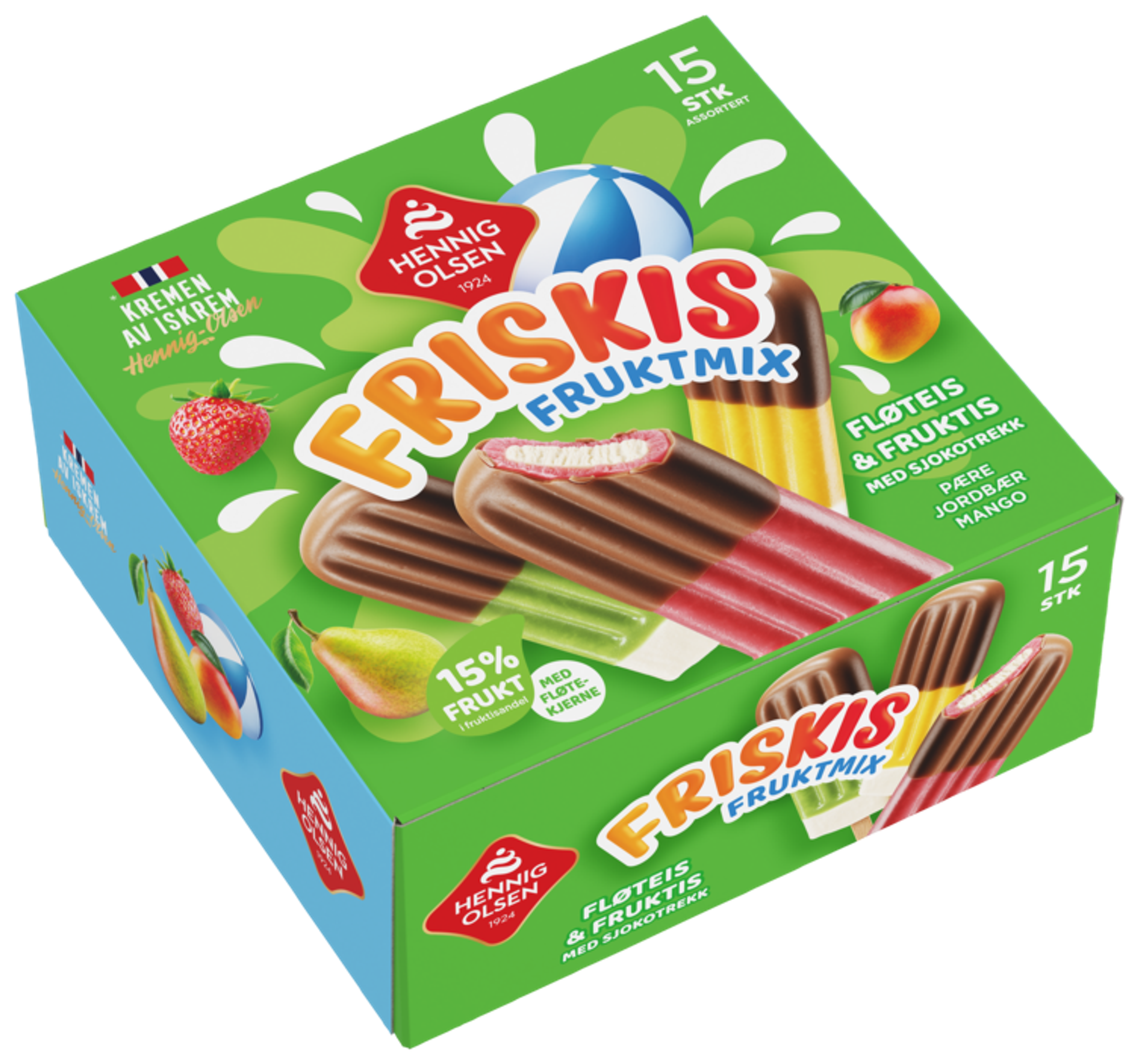 Friskis Fruktmix 15stk Fløteis og Fruktis - 1L