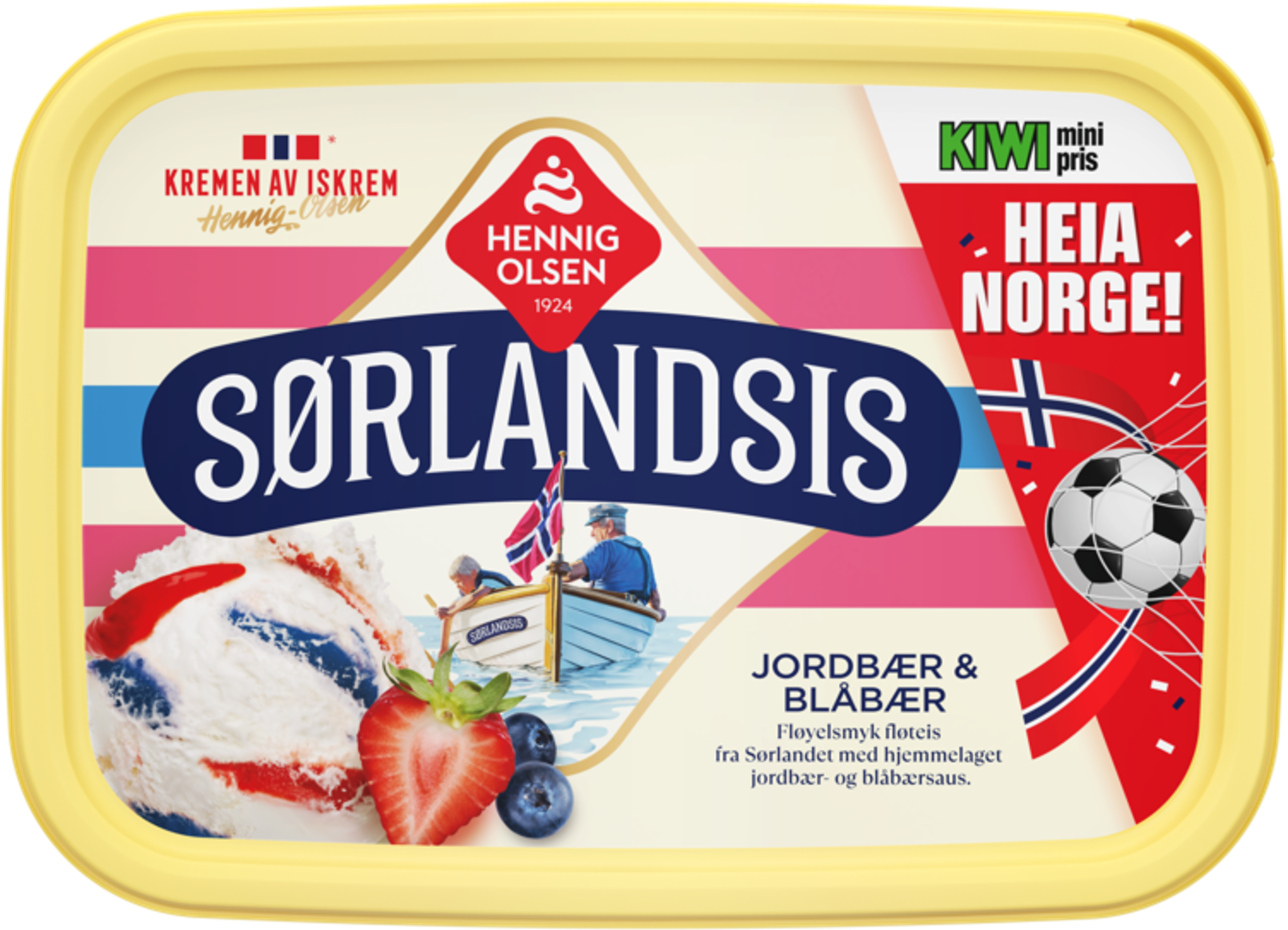 Sørlandsis Jordbær & Blåbær Fløteis, 1l - 1N