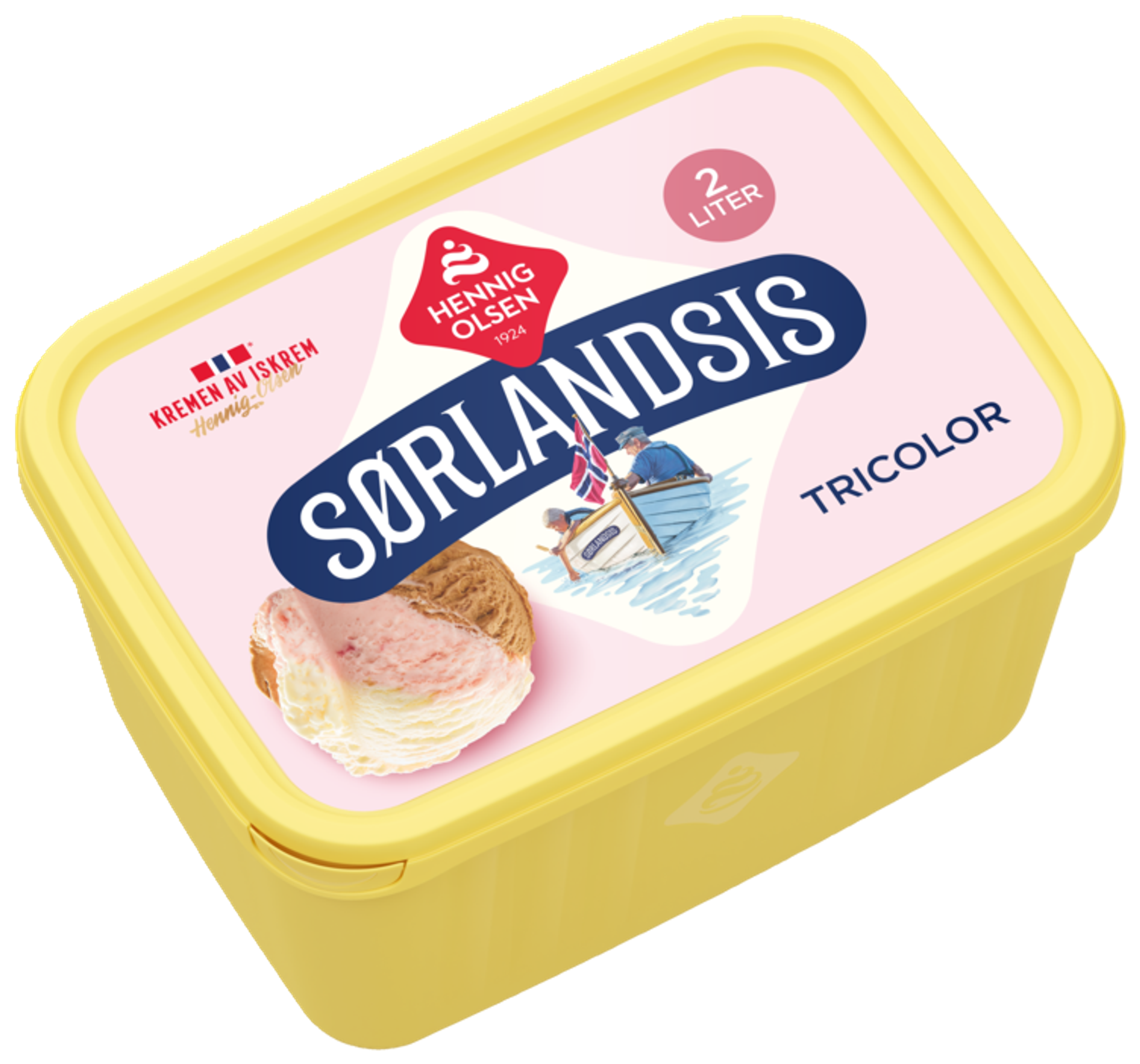 Sørlandsis Tricolor 2l Fløteis - 1L