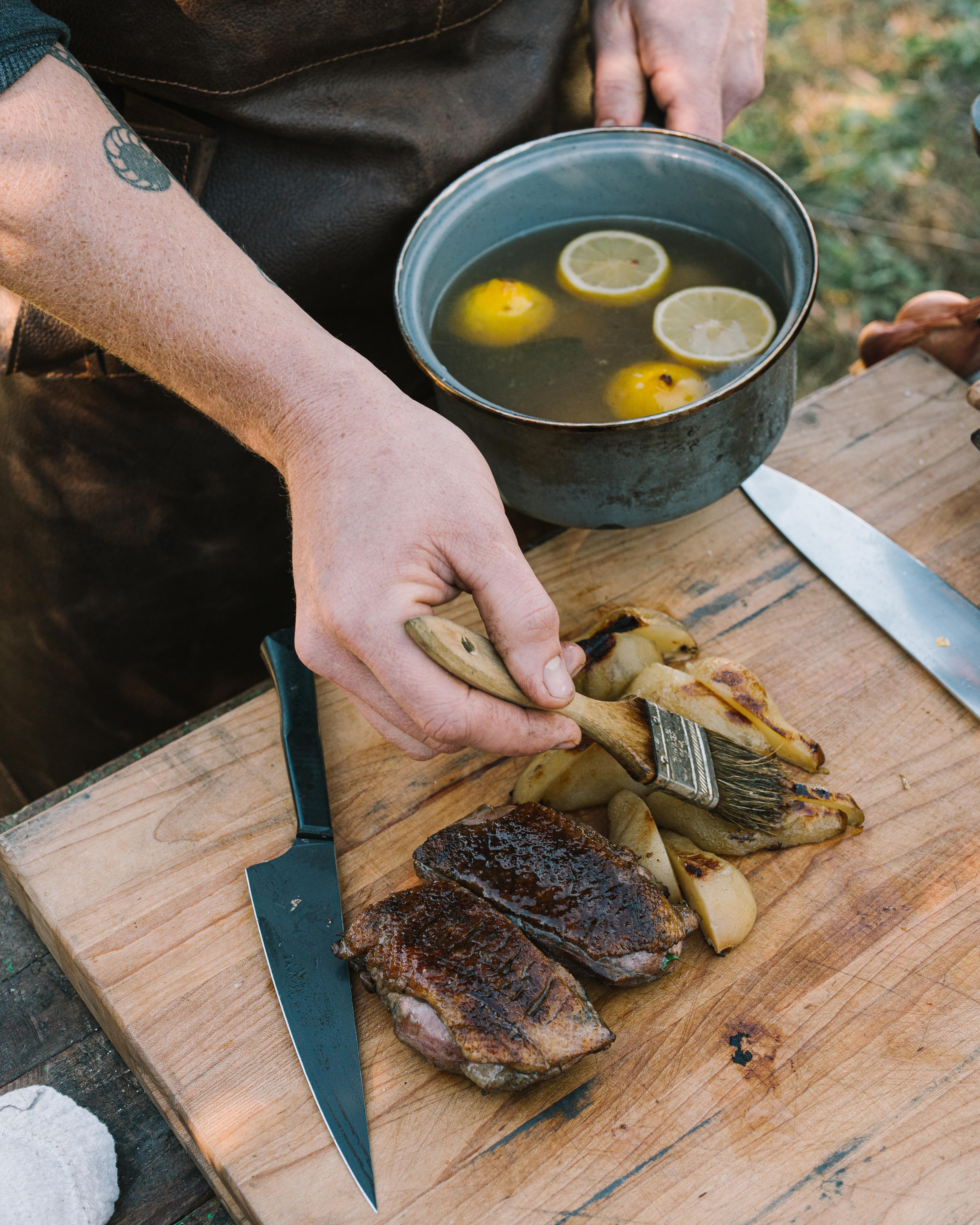 Lemon and olive oil glaze
